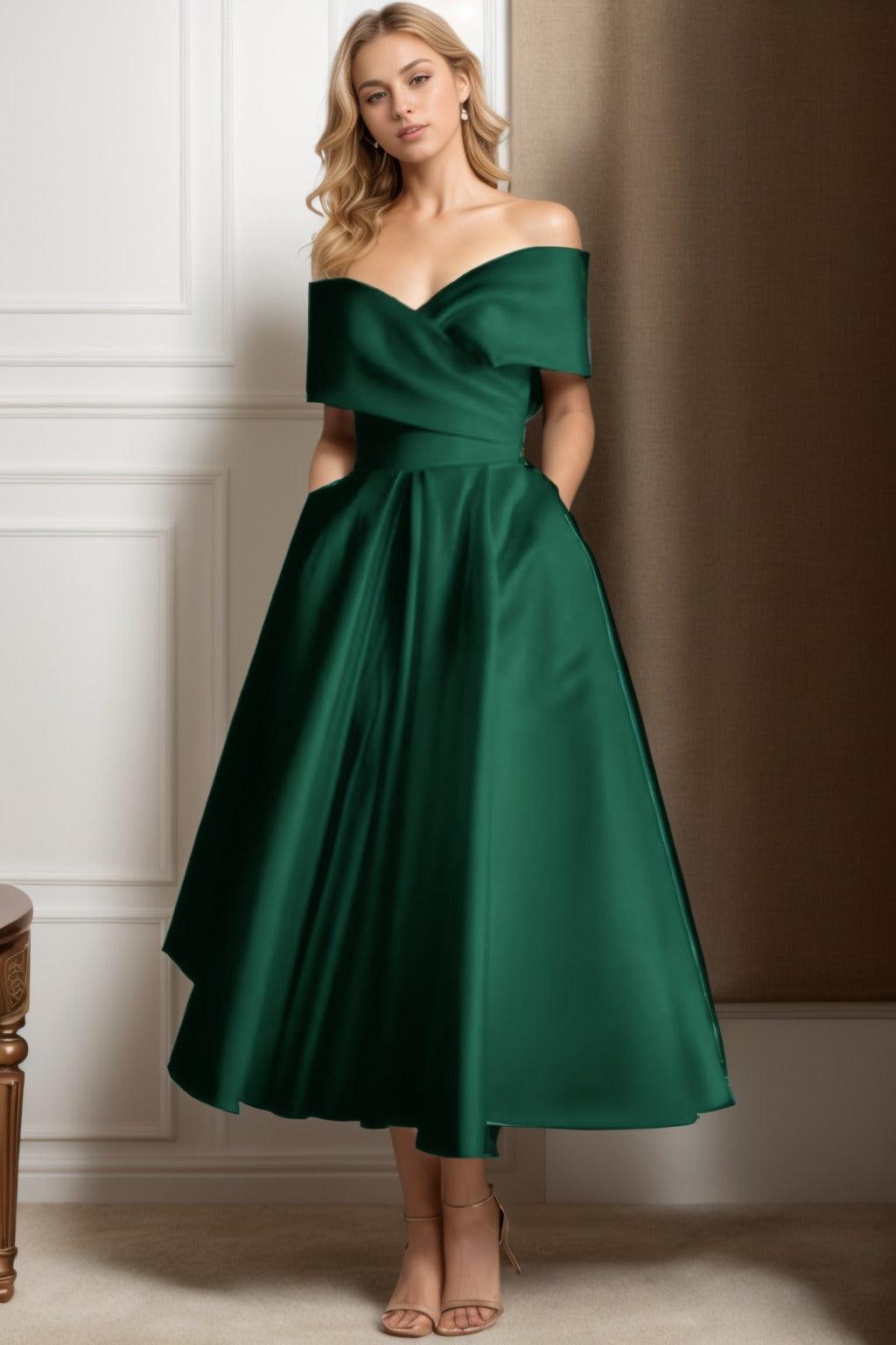 A-Line Ankle Length Satin Graduation Dresses CS0564 - COCOMELODY