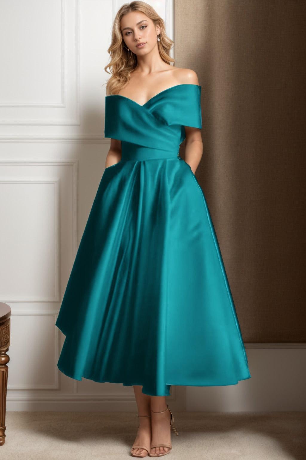 A-Line Ankle Length Satin Graduation Dresses CS0564 - COCOMELODY