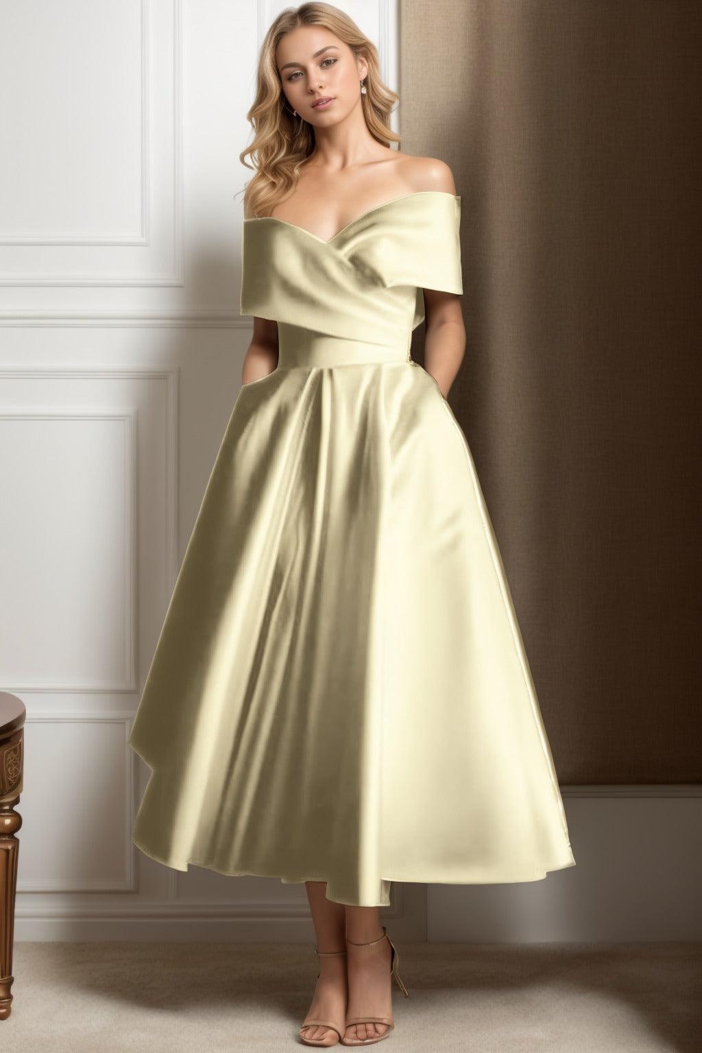A-Line Ankle Length Satin Graduation Dresses CS0564 - COCOMELODY