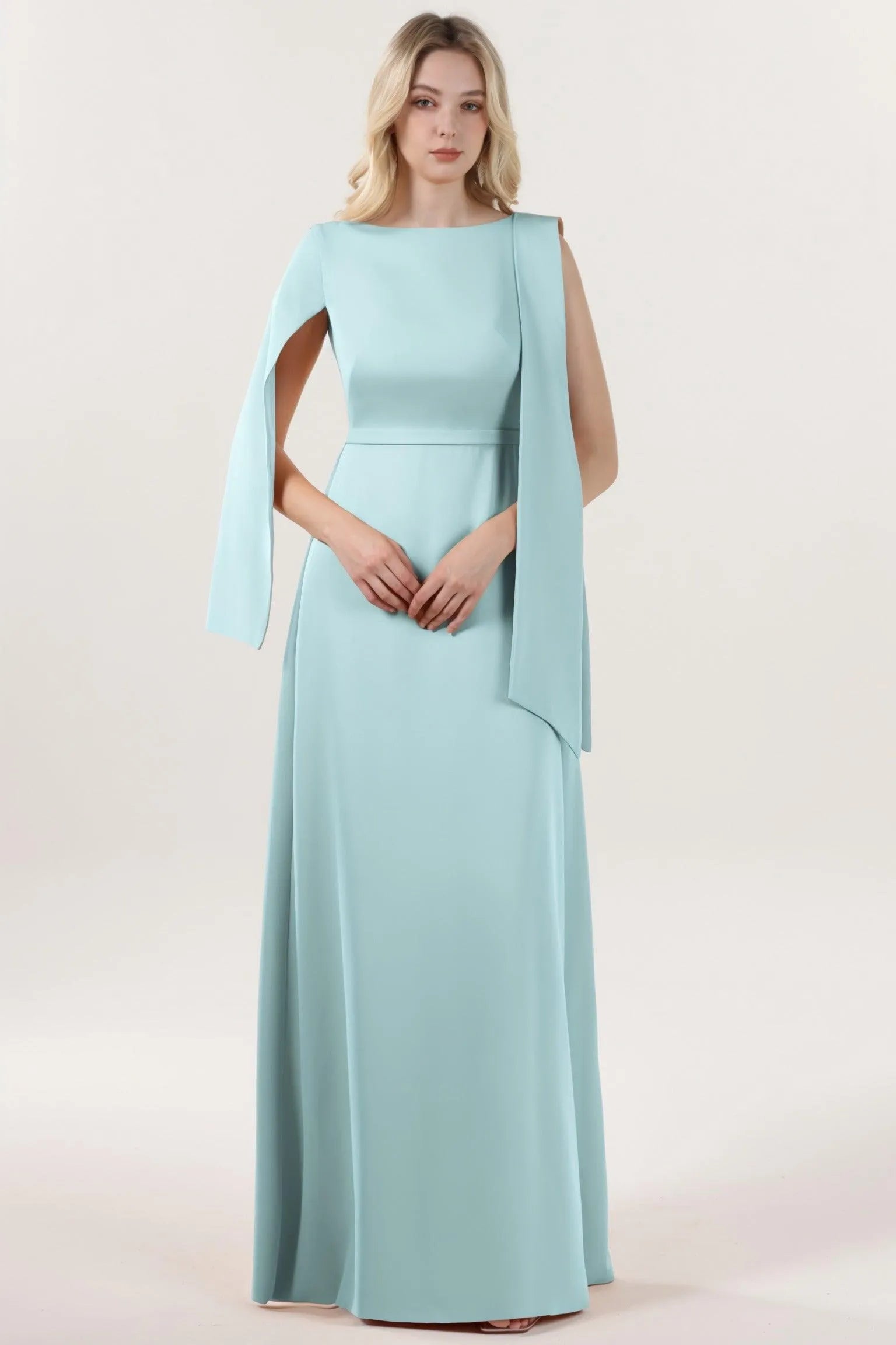 A-Line Maxi Stretch Crepe Formal Dress CS0586 - COCOMELODY