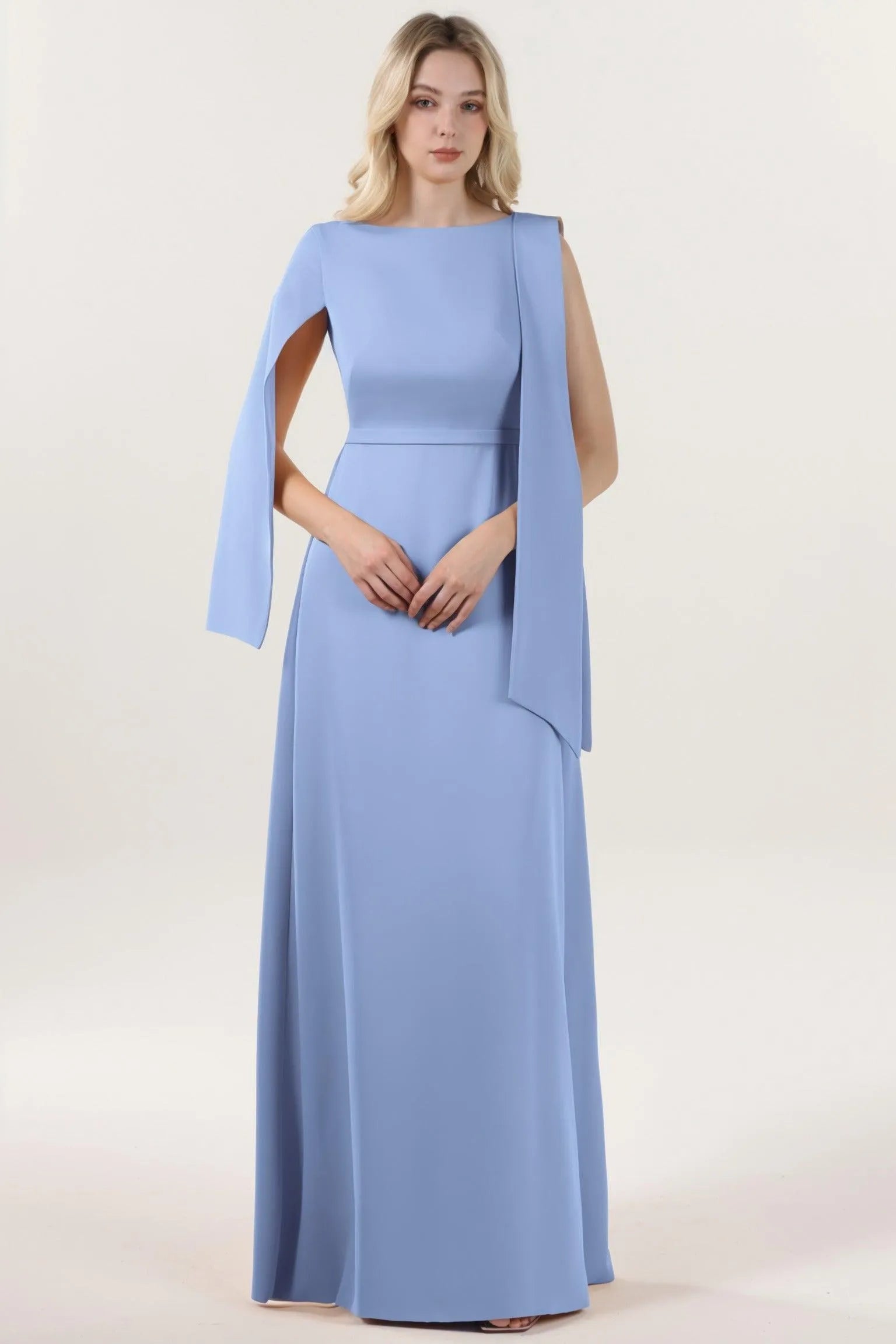 A-Line Maxi Stretch Crepe Formal Dress CS0586 - COCOMELODY