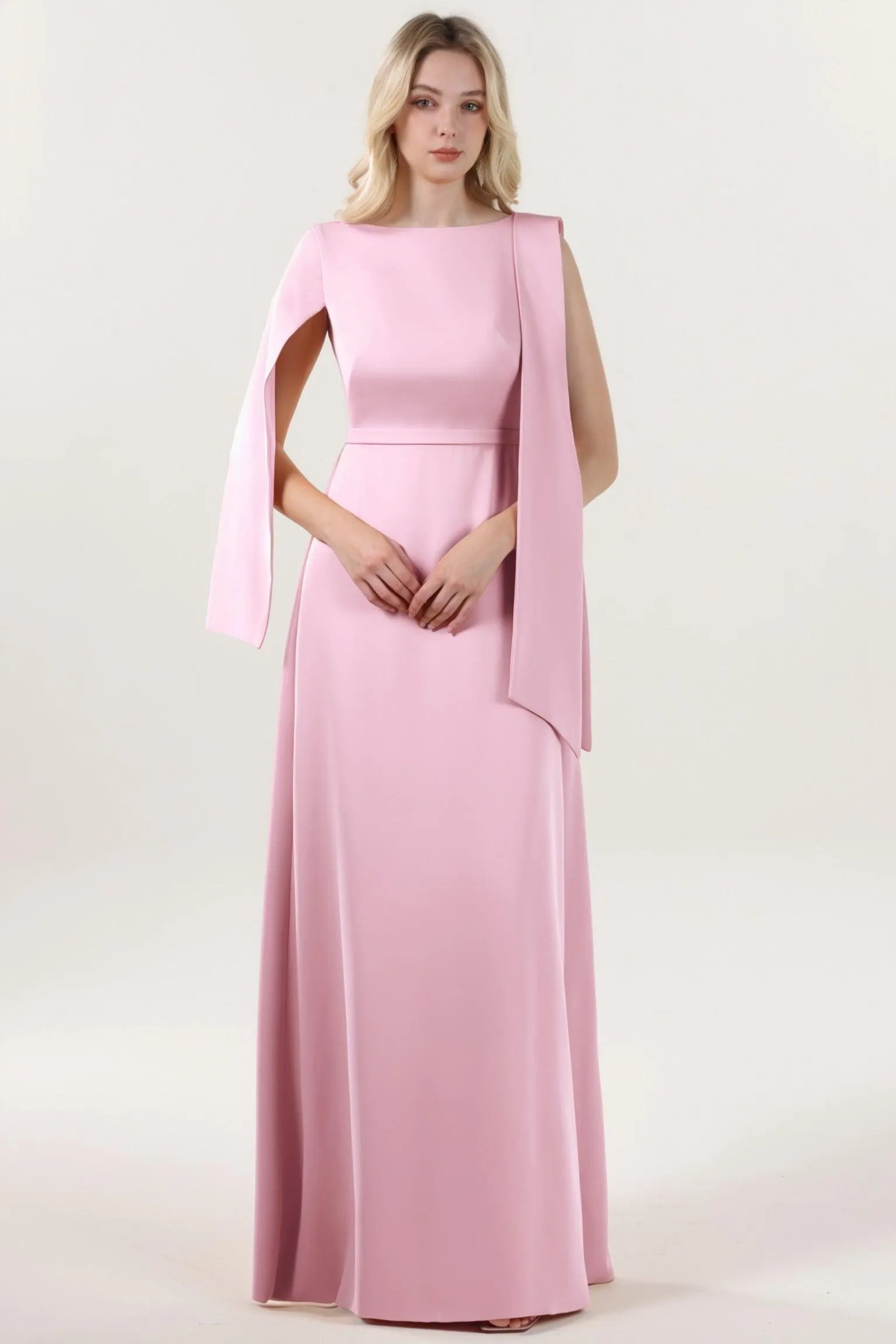 A-Line Maxi Stretch Crepe Formal Dress CS0586 - COCOMELODY