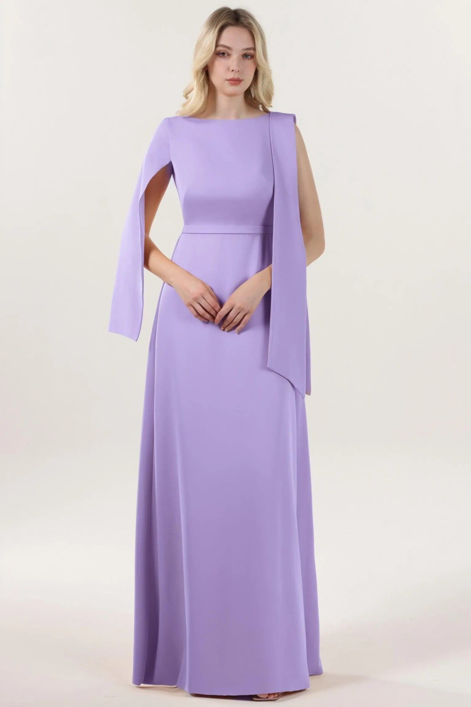 A-Line Maxi Stretch Crepe Formal Dress CS0586 - COCOMELODY