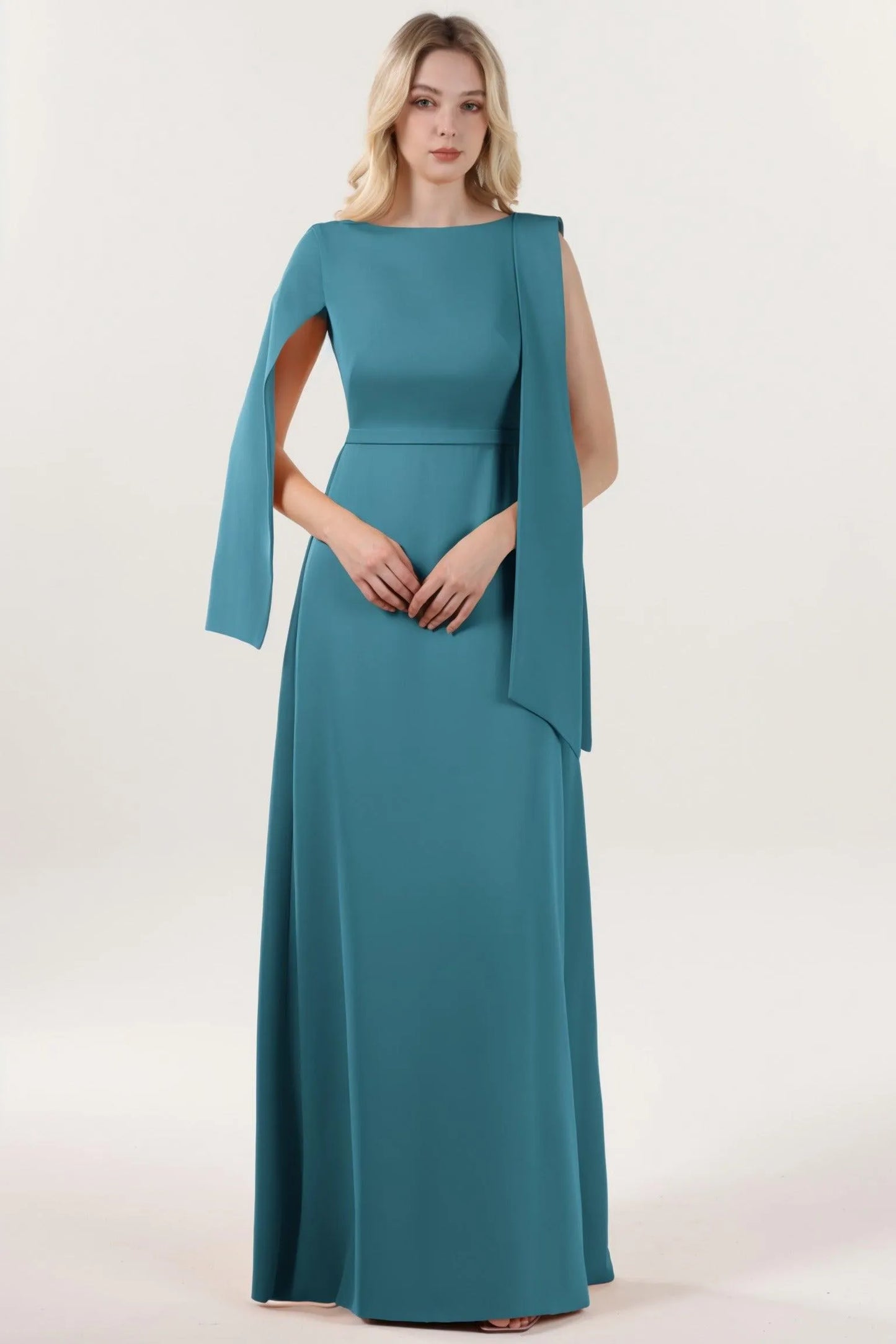 A-Line Maxi Stretch Crepe Formal Dress CS0586 - COCOMELODY