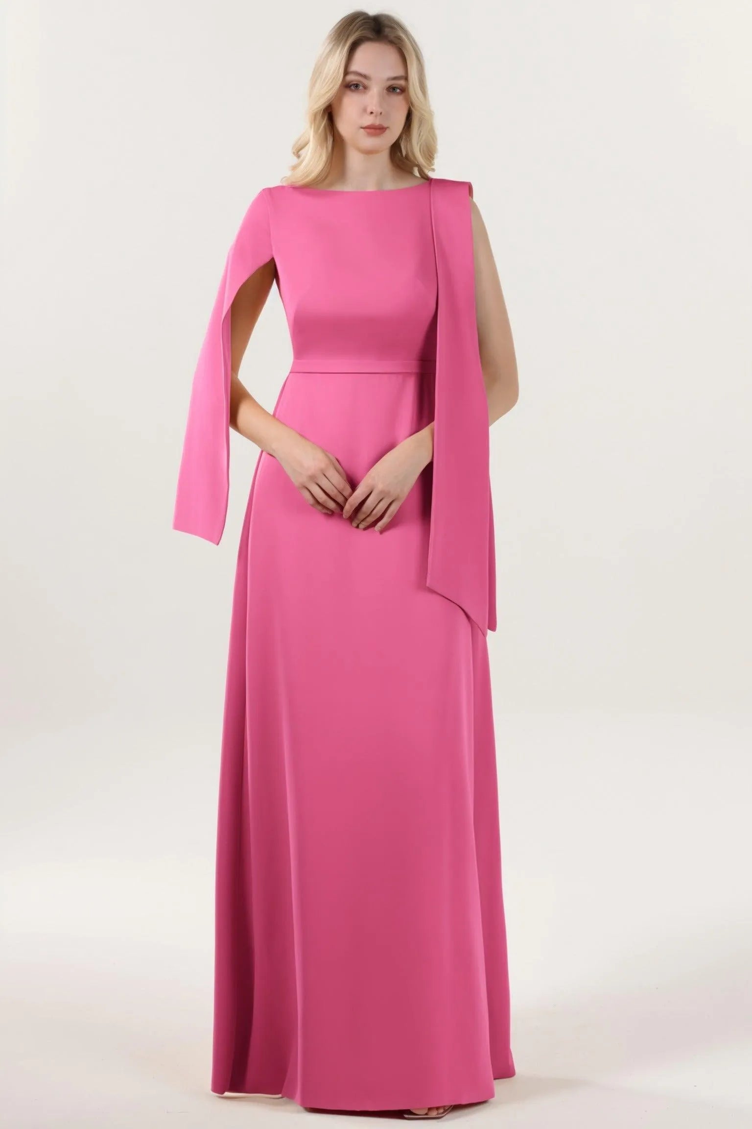 A-Line Maxi Stretch Crepe Formal Dress CS0586 - COCOMELODY