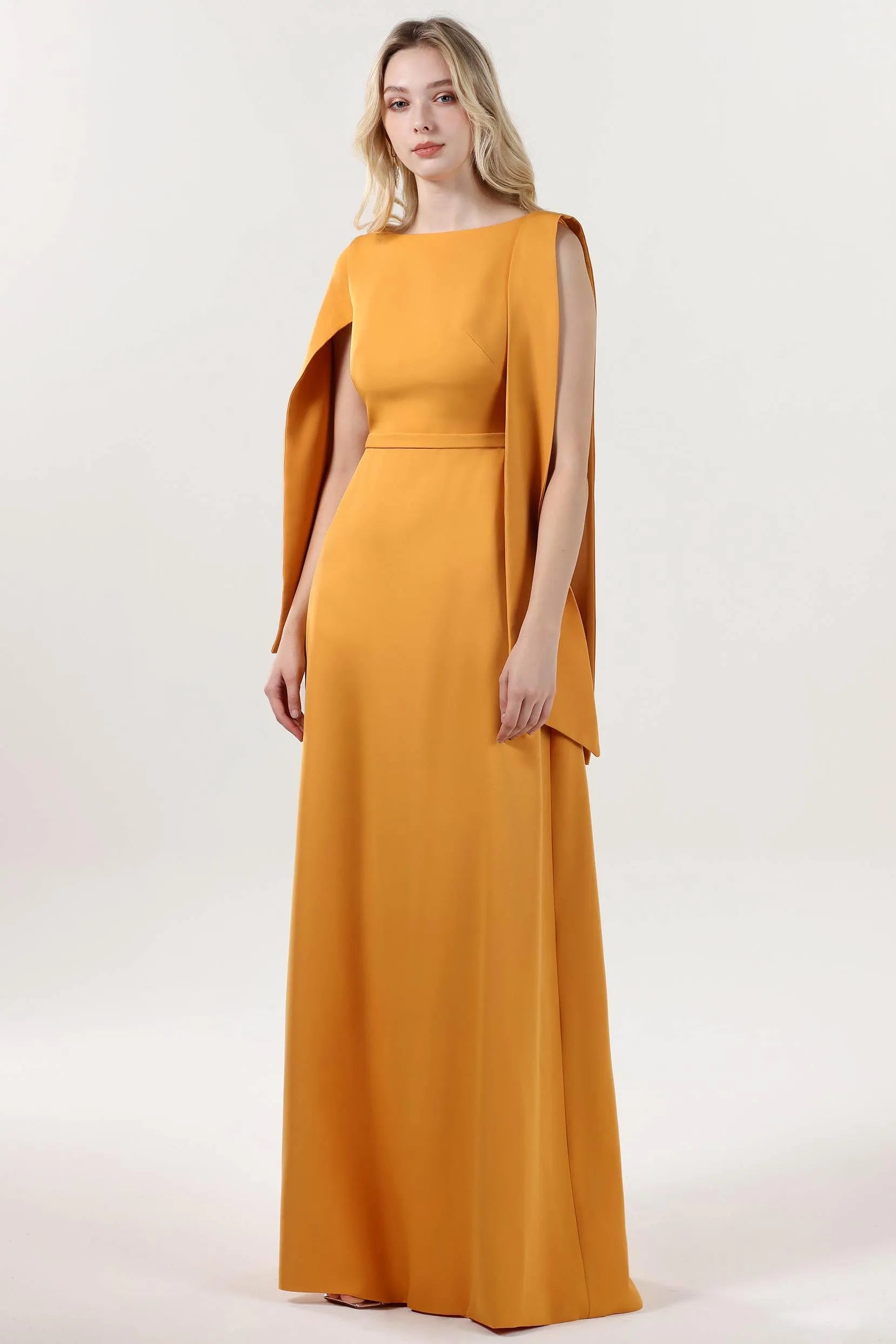 A-Line Maxi Stretch Crepe Formal Dress CS0586 - COCOMELODY