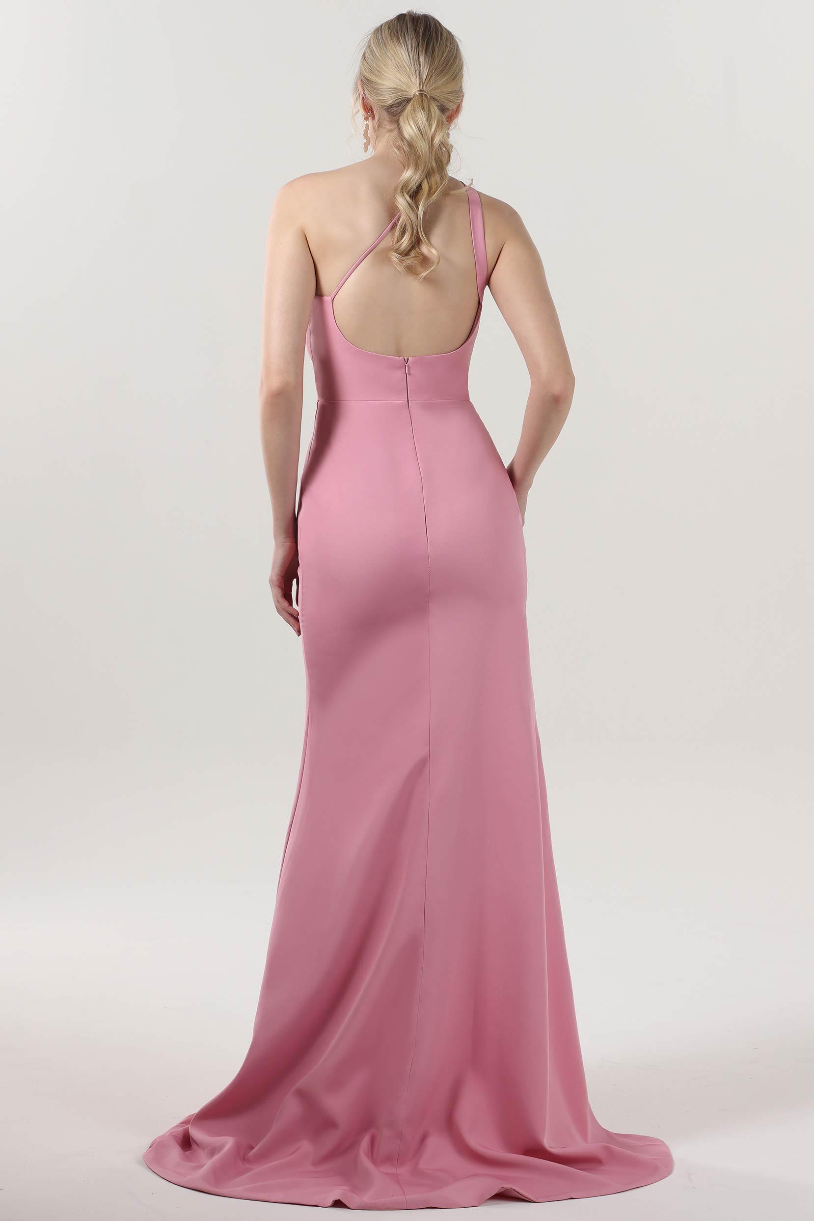 Sheath-Column Sweep-Brush Train Stretch Crepe Formal Dress CS0589 - COCOMELODY