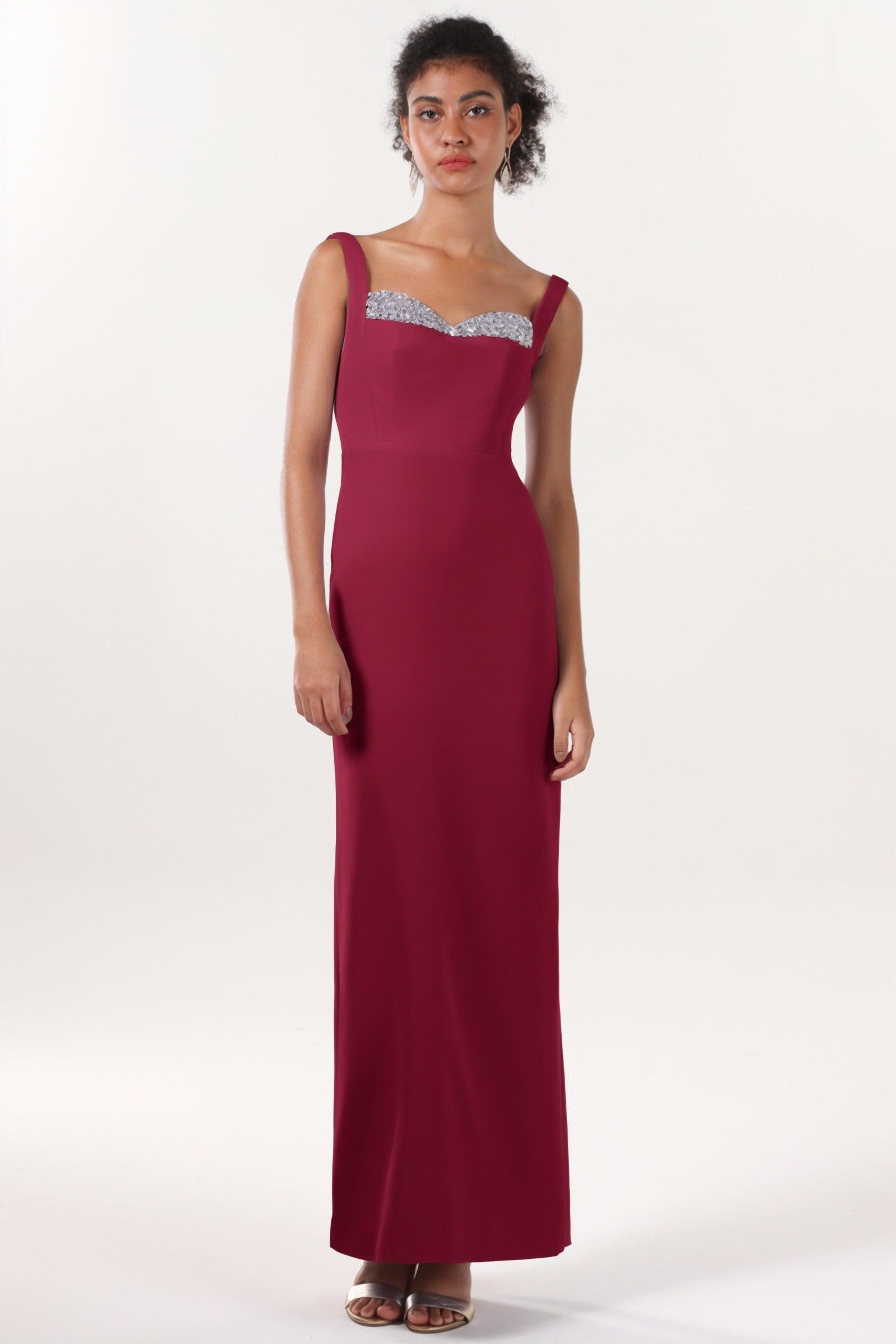 Sheath-Column Maxi Stretch Crepe Formal Dress CS0590 - COCOMELODY