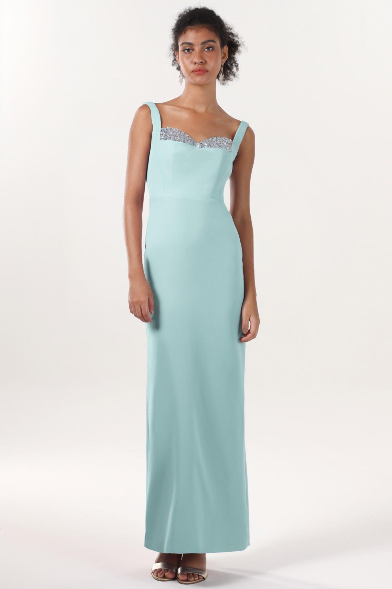 Sheath-Column Maxi Stretch Crepe Formal Dress CS0590 - COCOMELODY