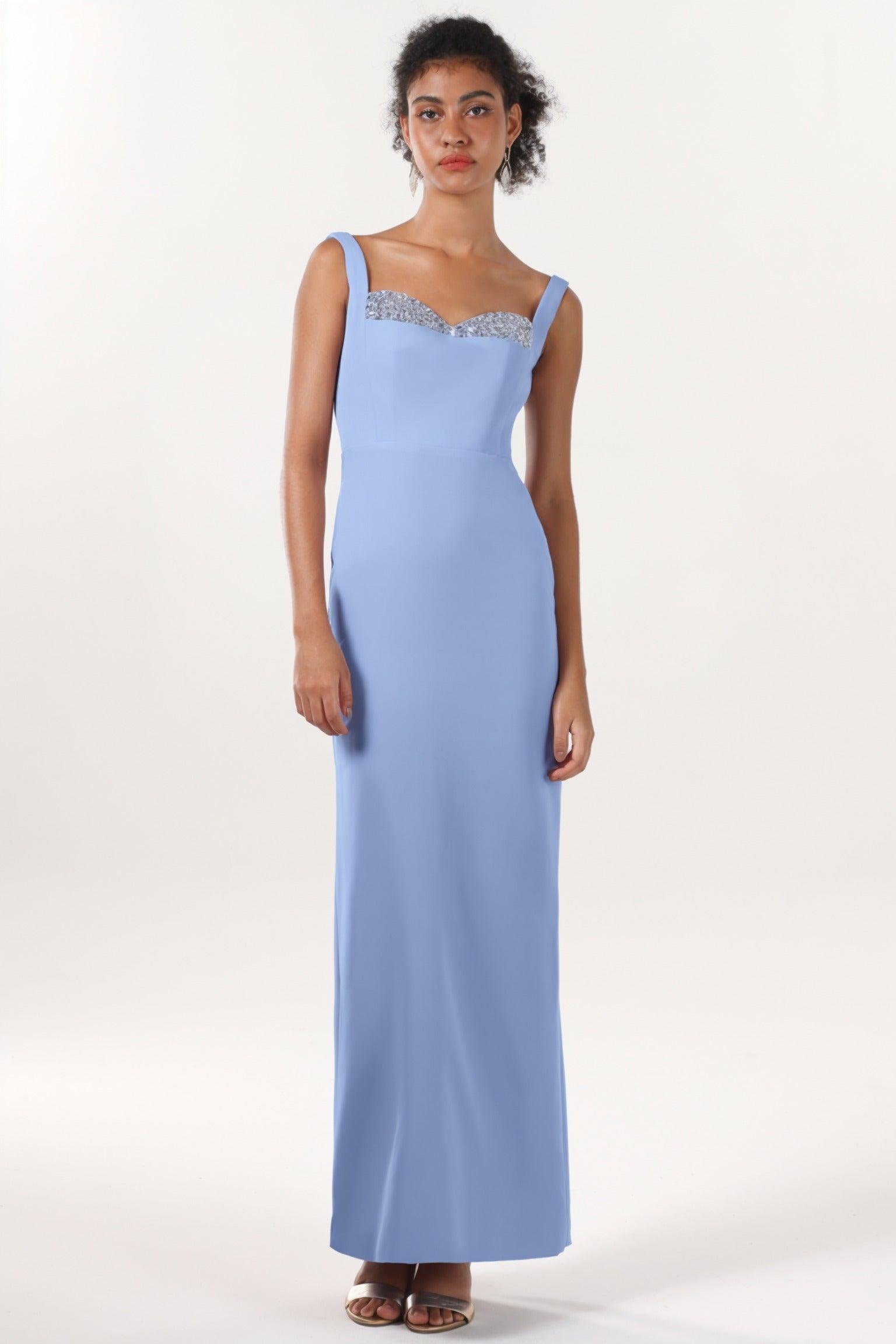 Sheath-Column Maxi Stretch Crepe Formal Dress CS0590 - COCOMELODY