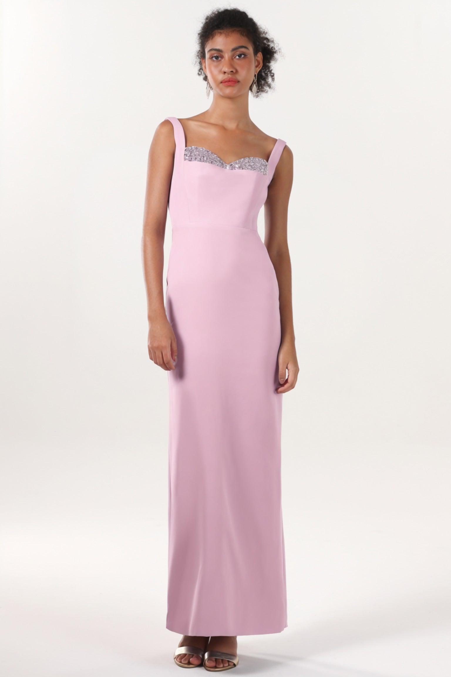 Sheath-Column Maxi Stretch Crepe Formal Dress CS0590 - COCOMELODY