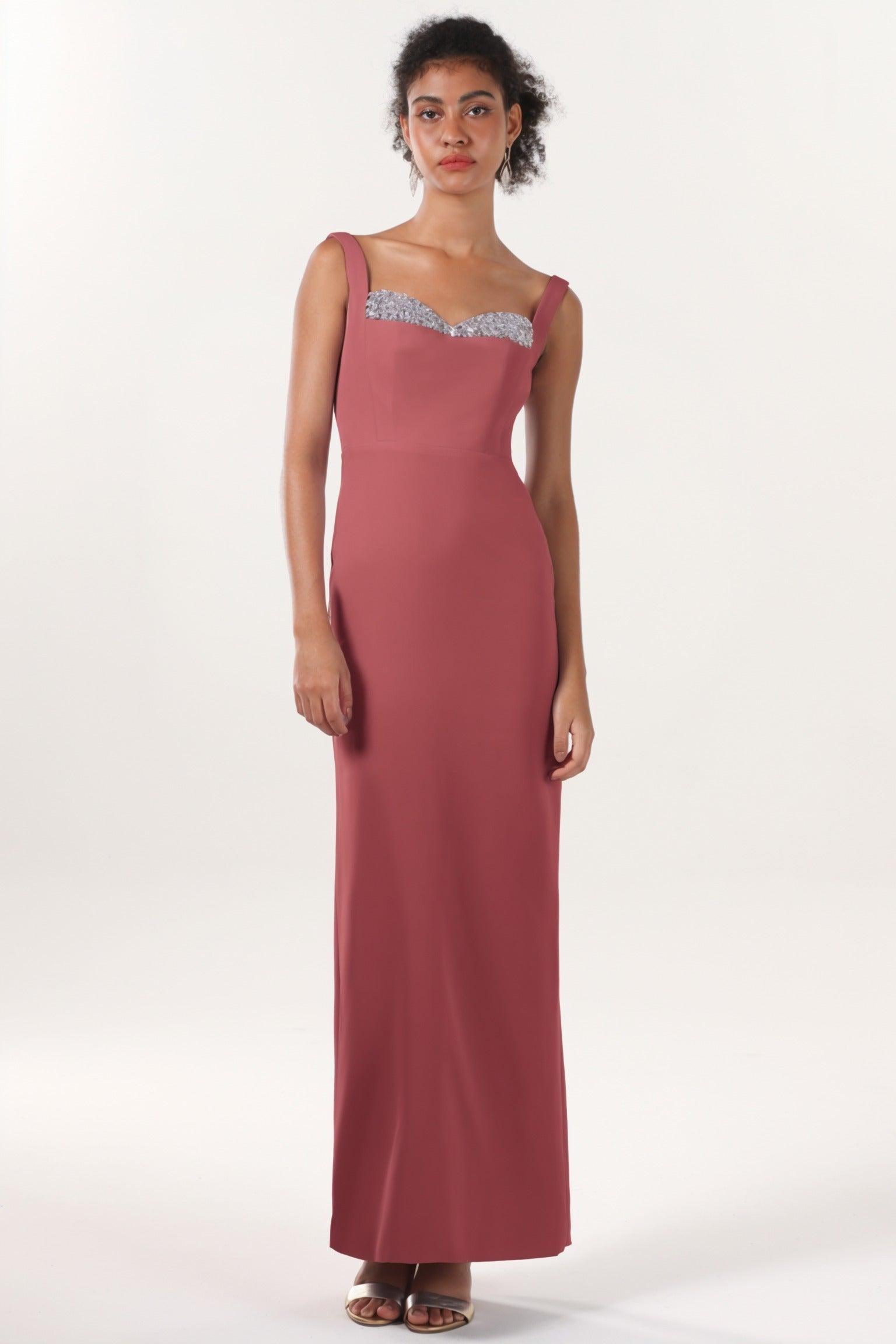 Sheath-Column Maxi Stretch Crepe Formal Dress CS0590 - COCOMELODY