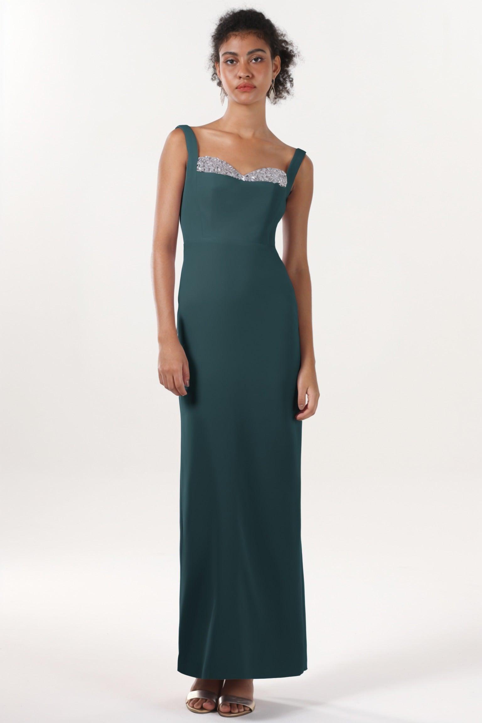 Sheath-Column Maxi Stretch Crepe Formal Dress CS0590 - COCOMELODY