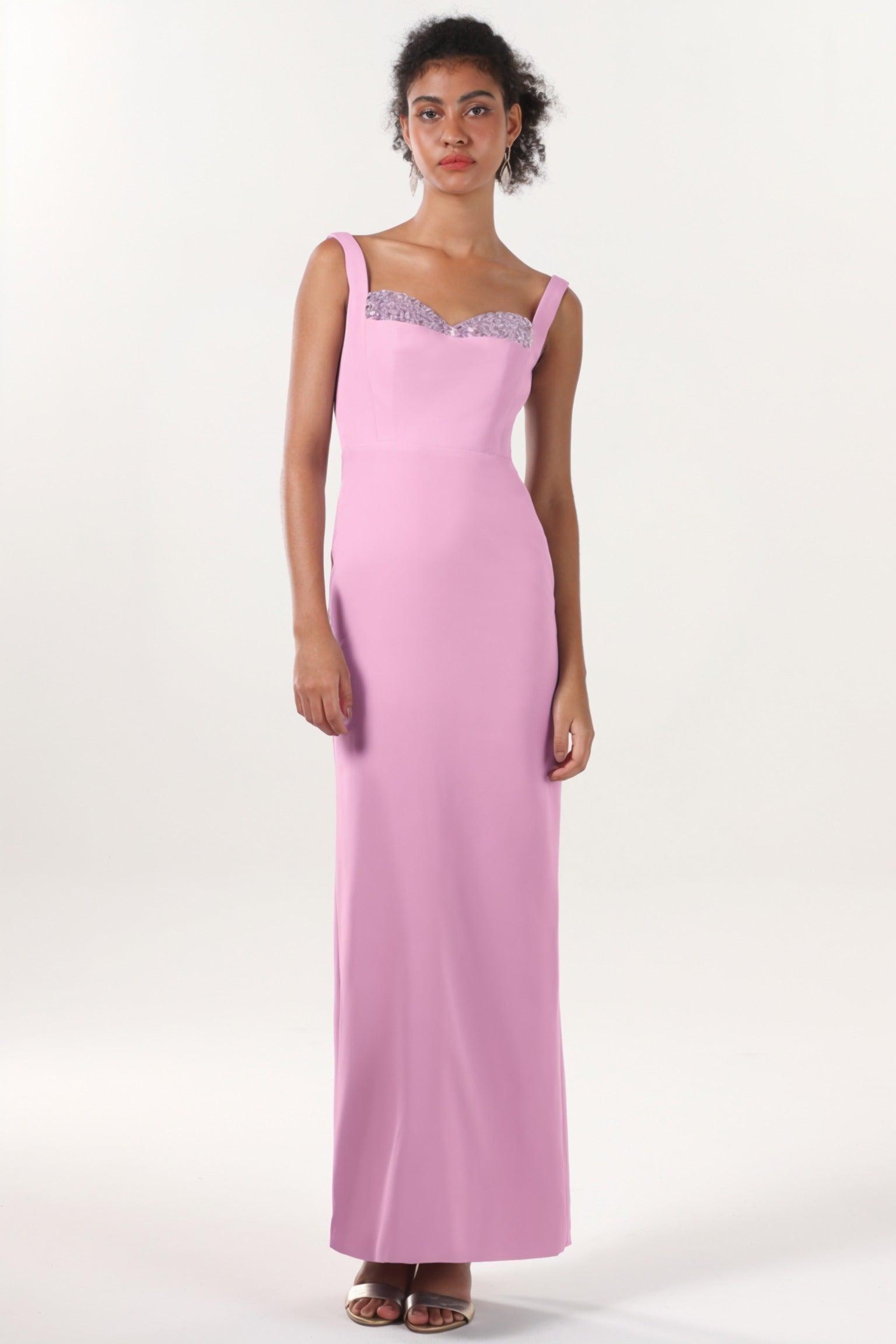 Sheath-Column Maxi Stretch Crepe Formal Dress CS0590 - COCOMELODY