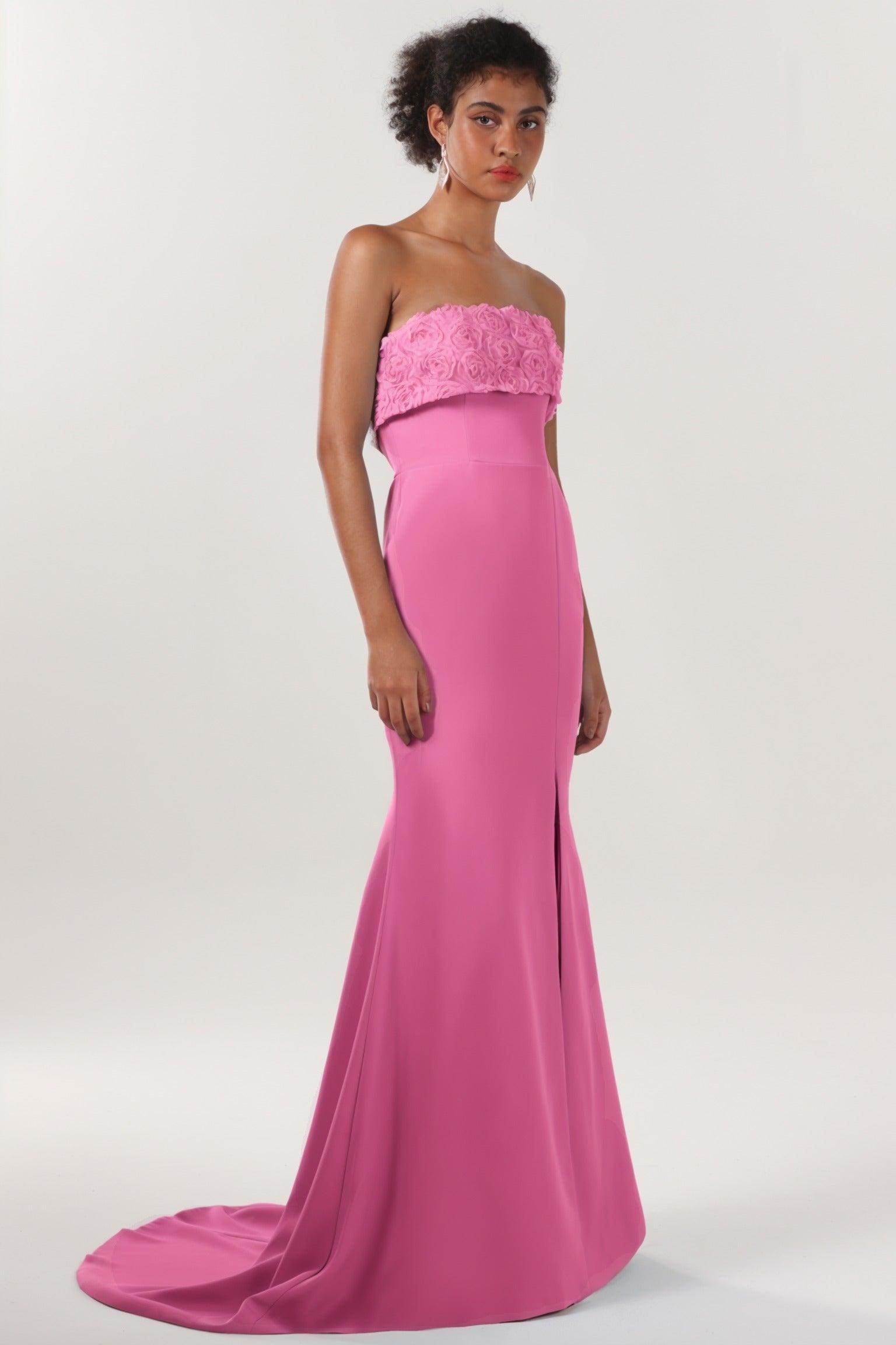 Trumpet-Mermaid Sweep-Brush Train Stretch Crepe Bridesmaid Dress CS0591BM - COCOMELODY