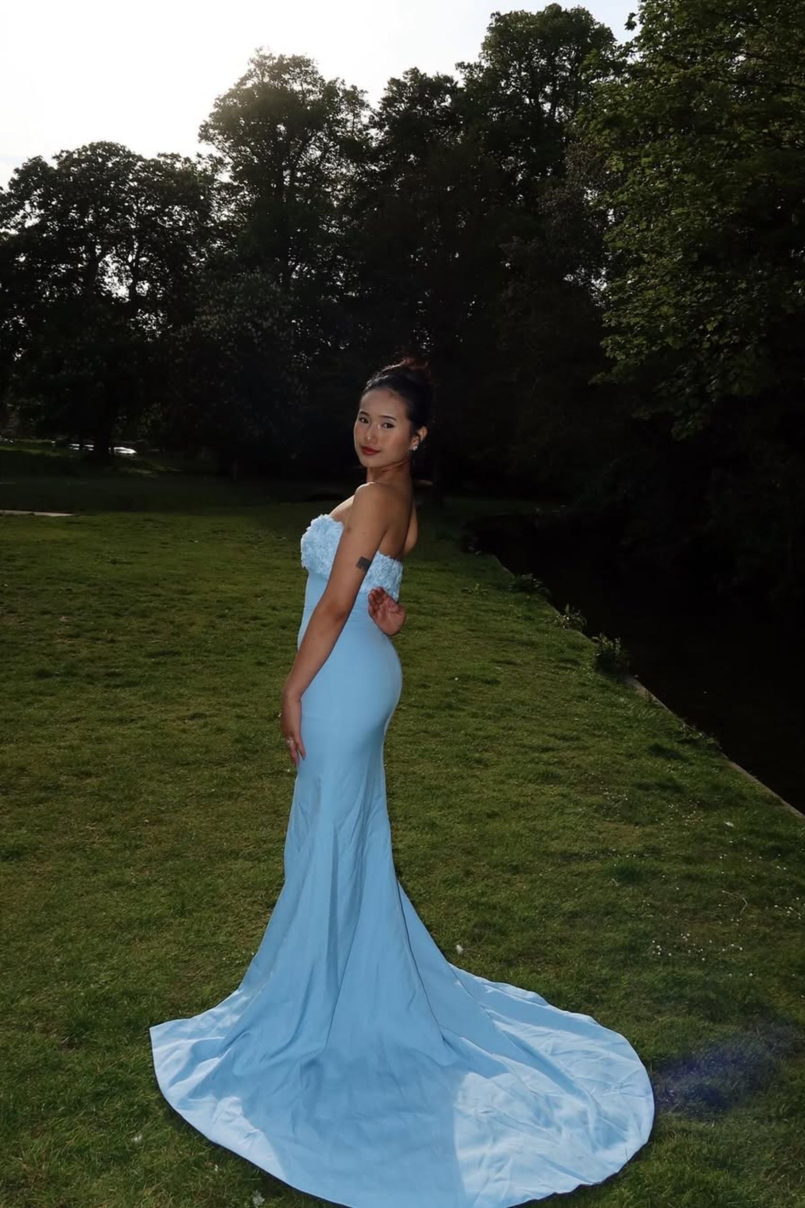 a*o様 Cocomelody ココメロディ　マーメイドドレス サッシュベルト付 Cocomelody Sweep-Brush Train Blue Prom Dress Mermaid Formal Dress