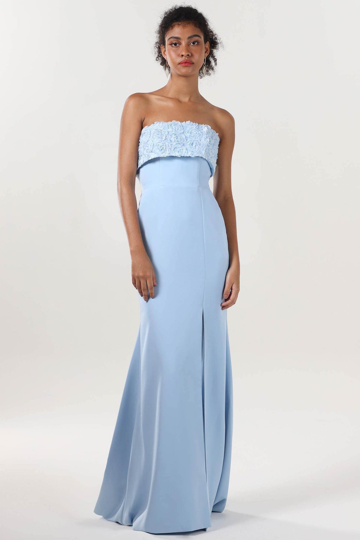 fairy handkerchief dress Emerald Green Strappy Back Slit Satin Prom Dress