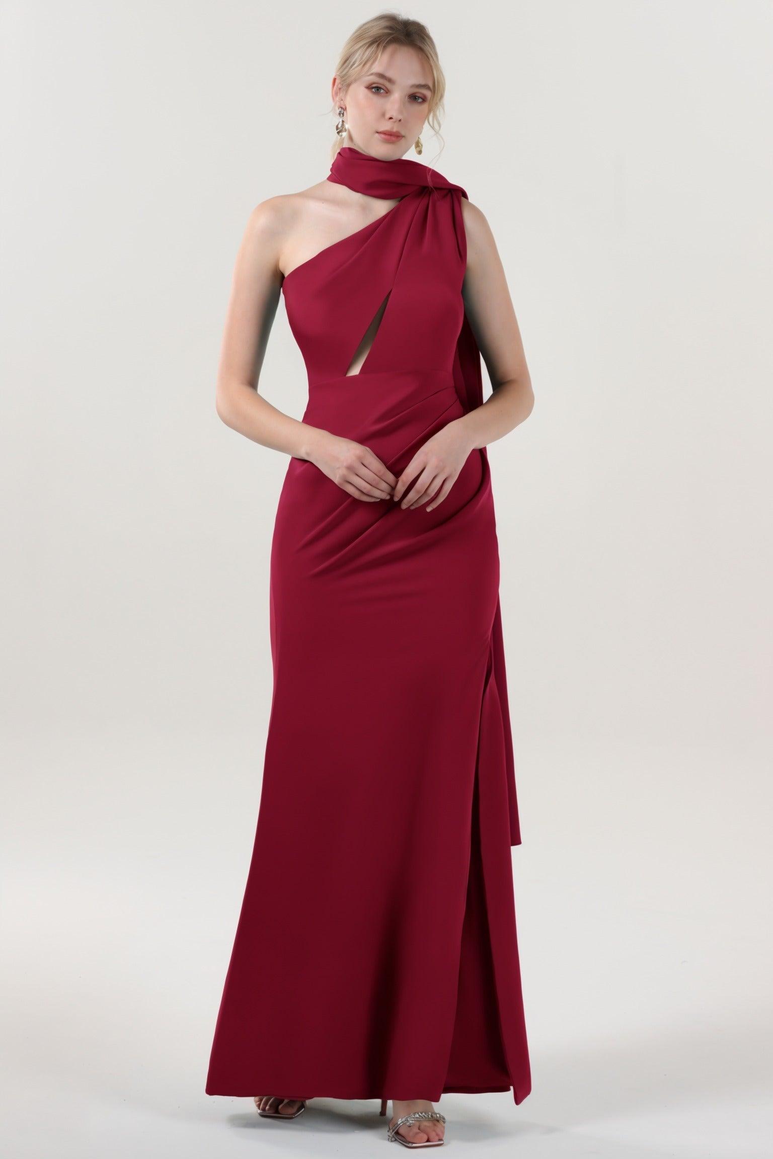 Sheath-Column Maxi Stretch Crepe Formal Dress CS0593 - COCOMELODY