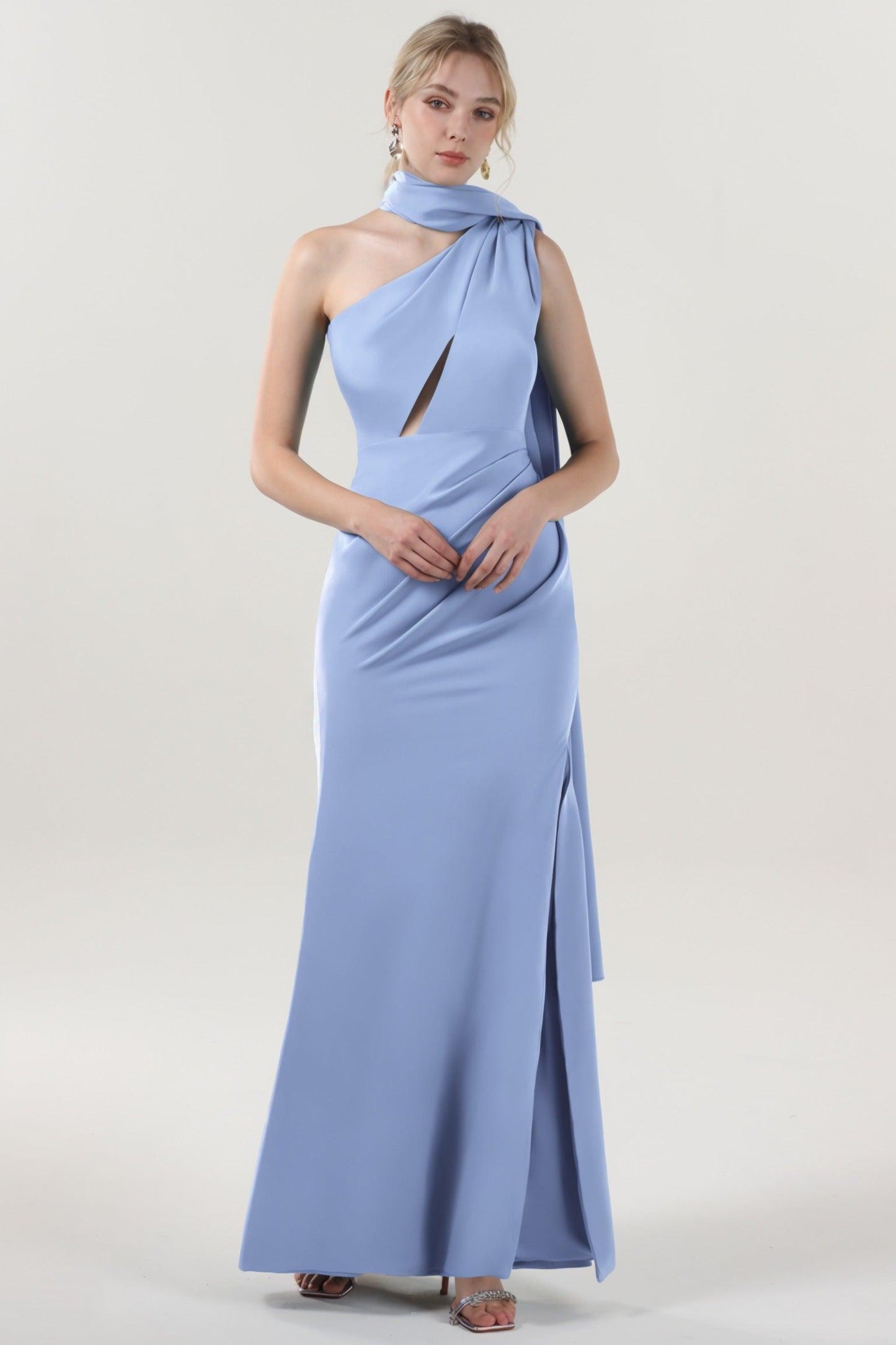 Sheath-Column Maxi Stretch Crepe Formal Dress CS0593 - COCOMELODY
