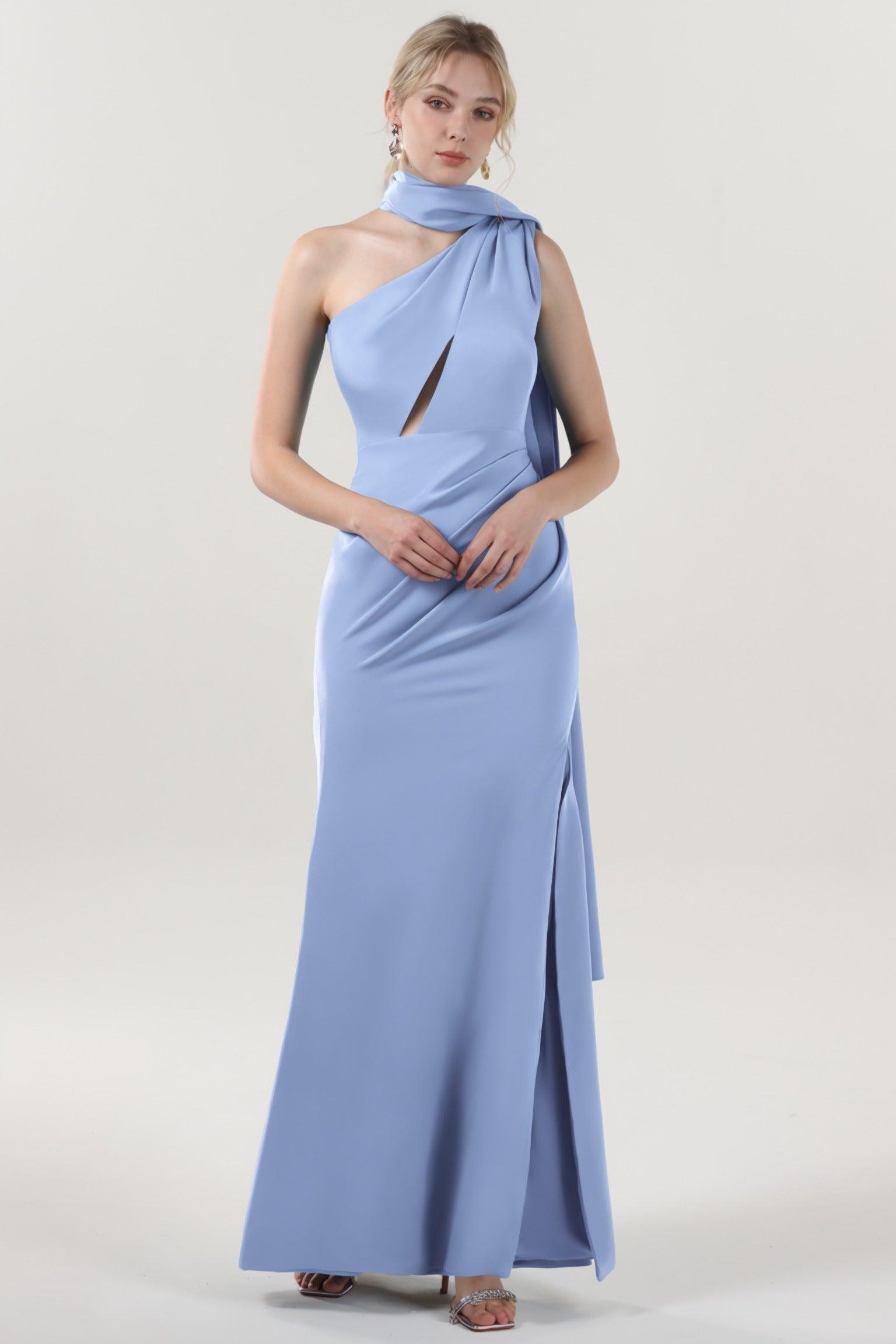 Sheath-Column Maxi Stretch Crepe Formal Dress CS0593 - COCOMELODY