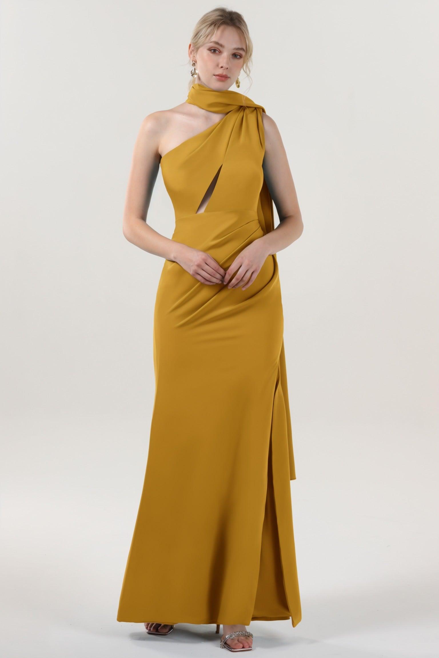 Sheath-Column Maxi Stretch Crepe Formal Dress CS0593 - COCOMELODY