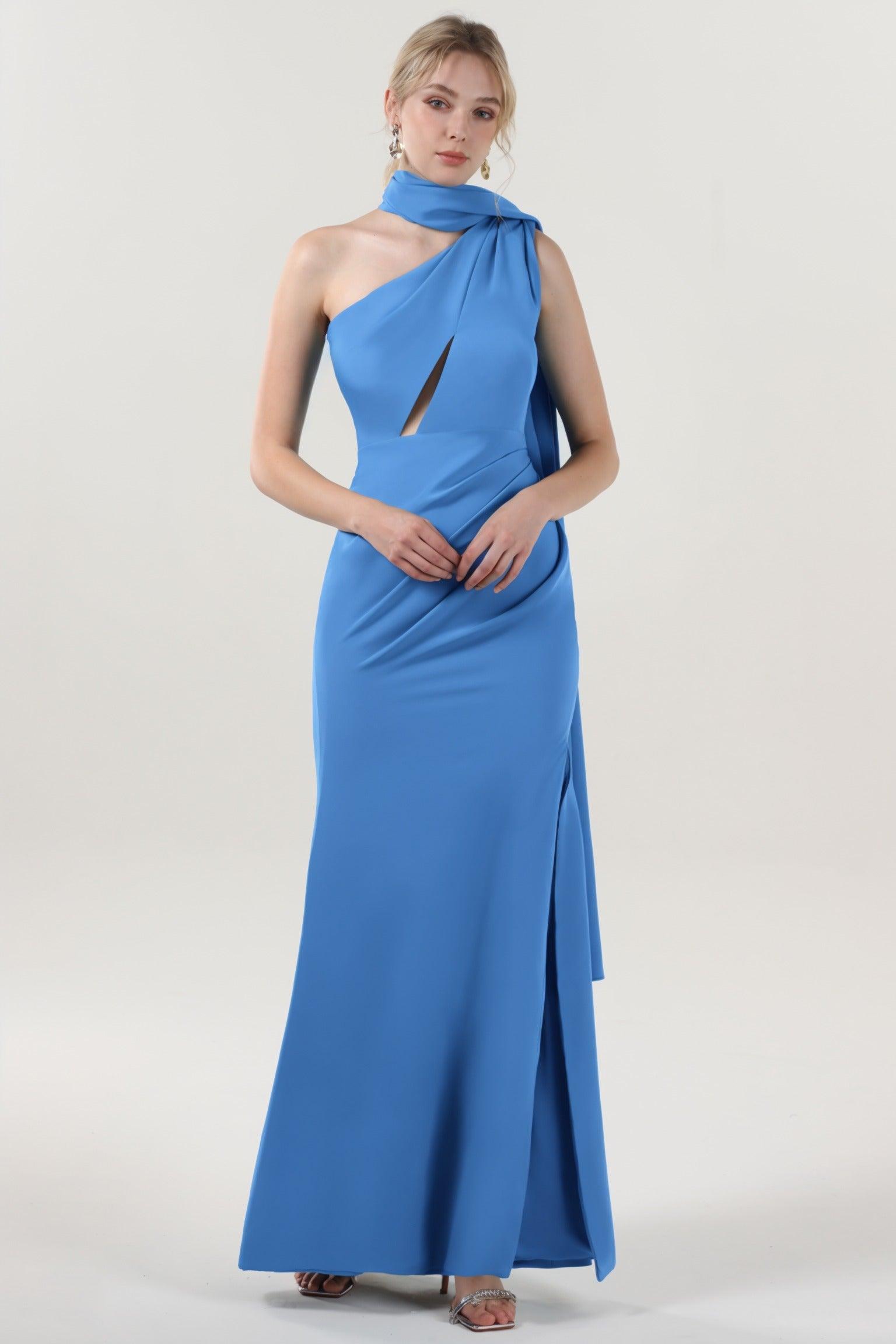Sheath-Column Maxi Stretch Crepe Formal Dress CS0593 - COCOMELODY