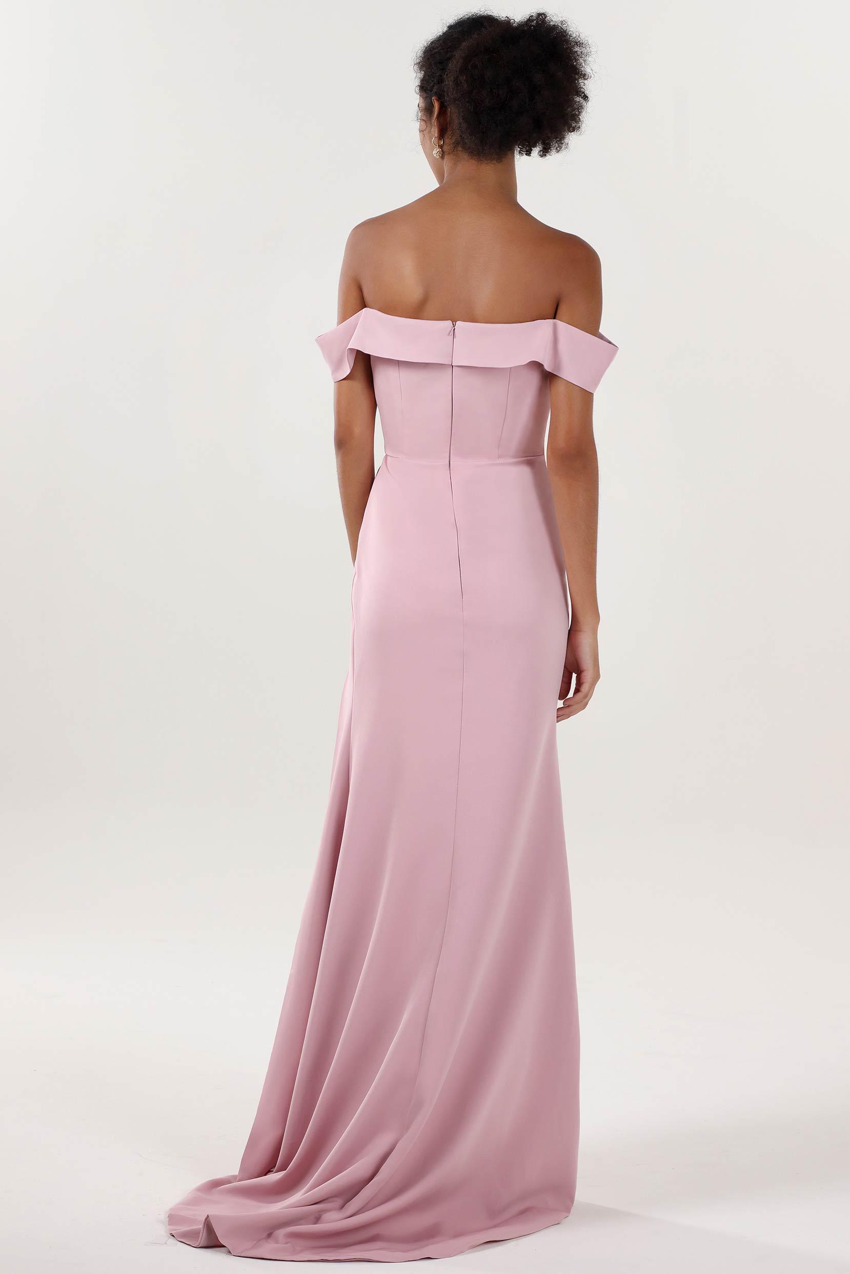 Sheath-Column Sweep-Brush Train Stretch Crepe Formal Dress CS0595 - COCOMELODY