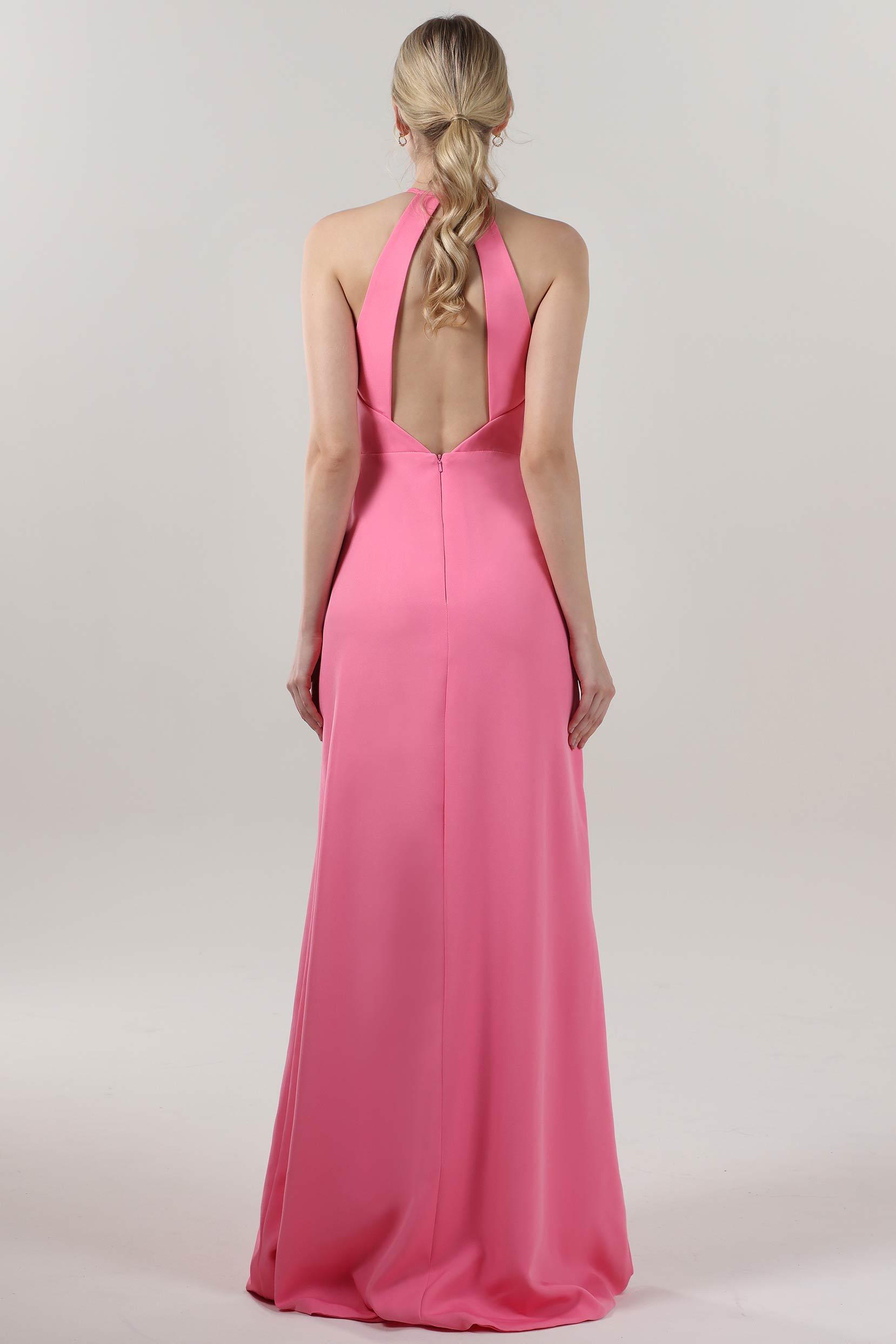 Sheath-Column Maxi Stretch Crepe Bridesmaid Dress CS0597BM - COCOMELODY