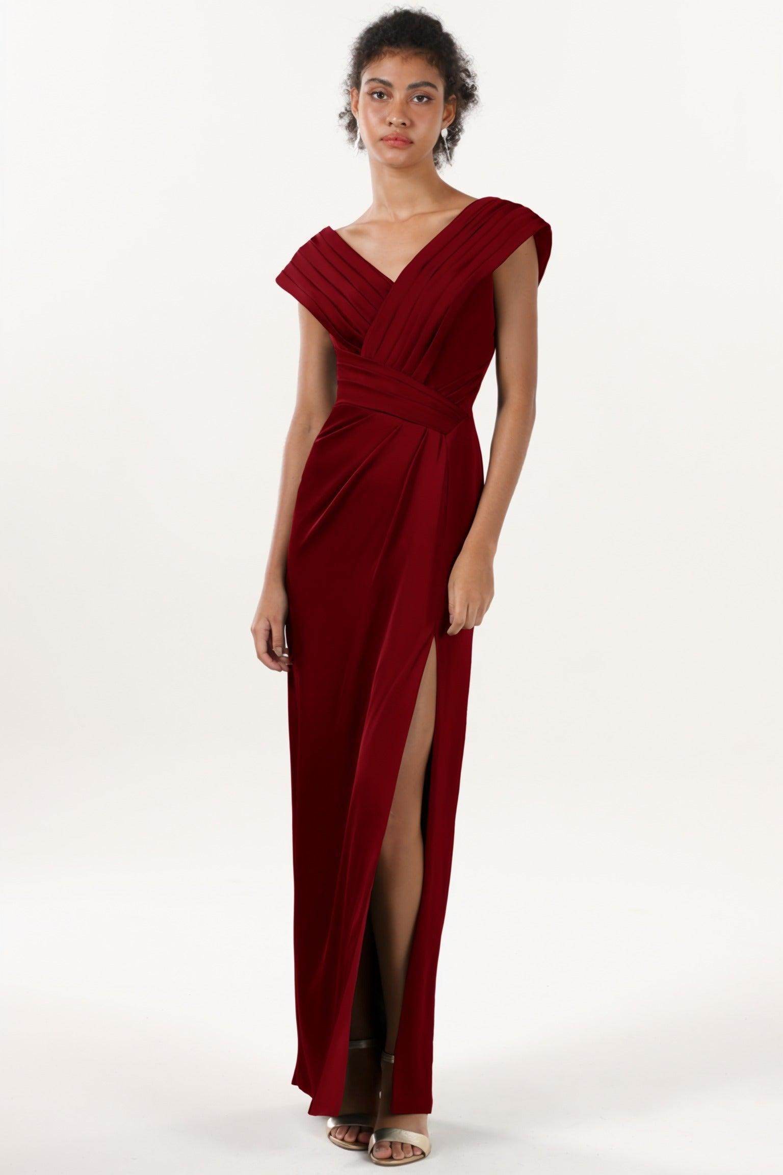 sheath evening dress Lace sheath dress with off-the-shoulder long sleeves