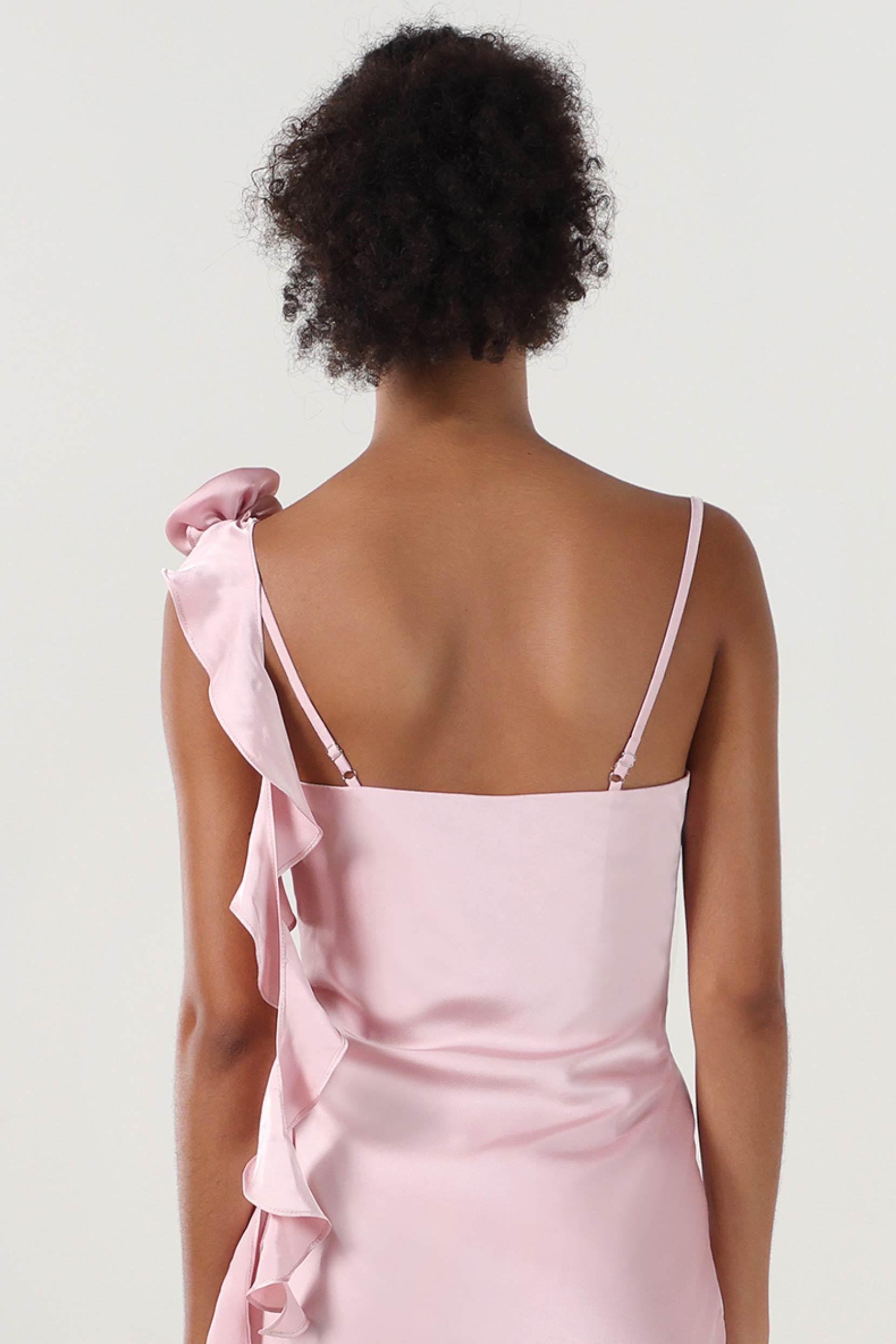 Sheath-Column Midi Luxe Satin Bridesmaid Dress CS0613BM - COCOMELODY