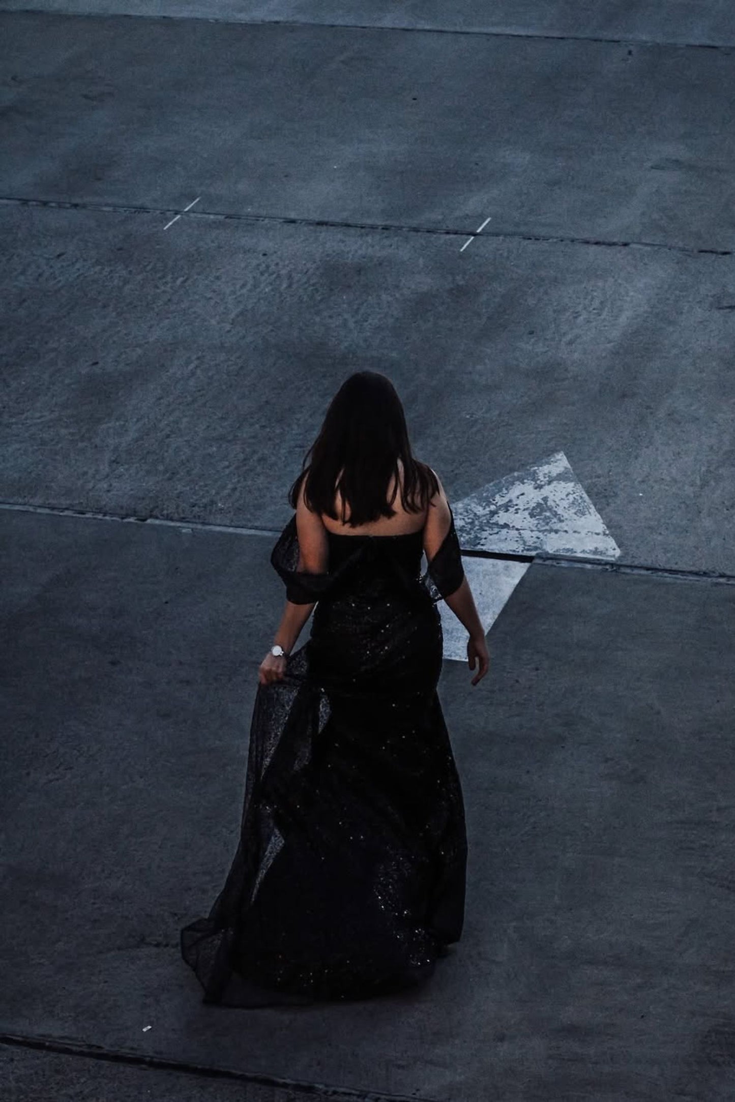 Sheath-Column Sweep-Brush Train Glitter Formal Dress CS0614