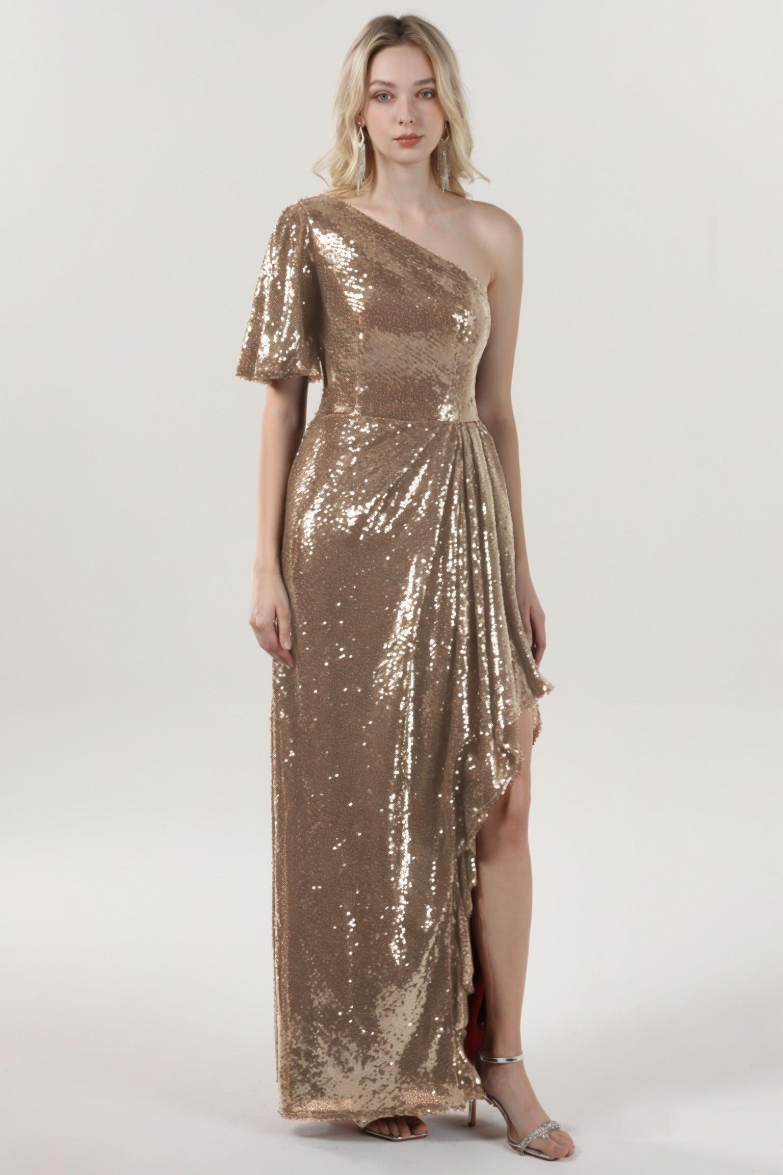 Sheath-Column Maxi Sequined Formal Dress CS0620 - COCOMELODY