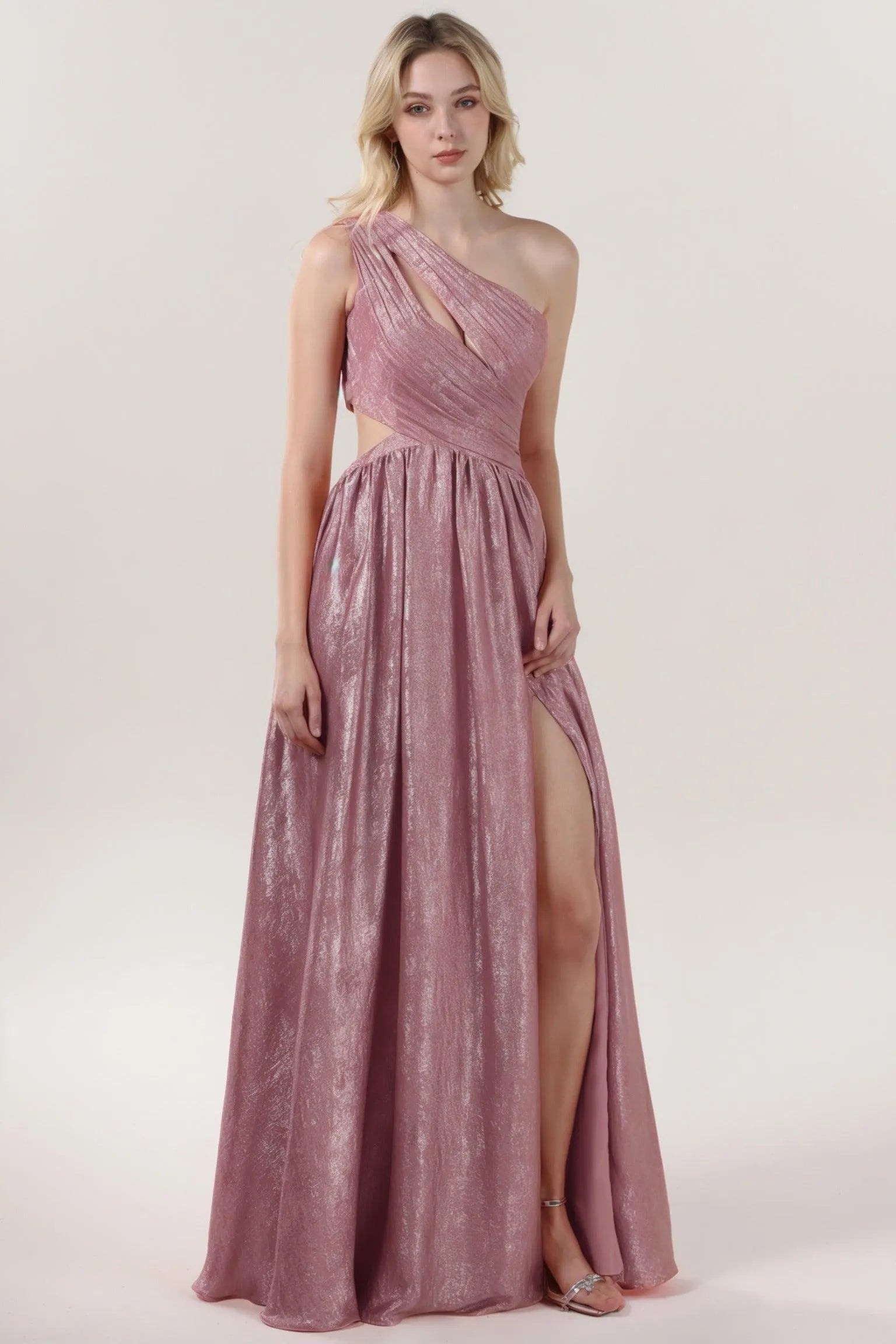 A-Line Maxi Metallic Formal Dress CS0642 - COCOMELODY