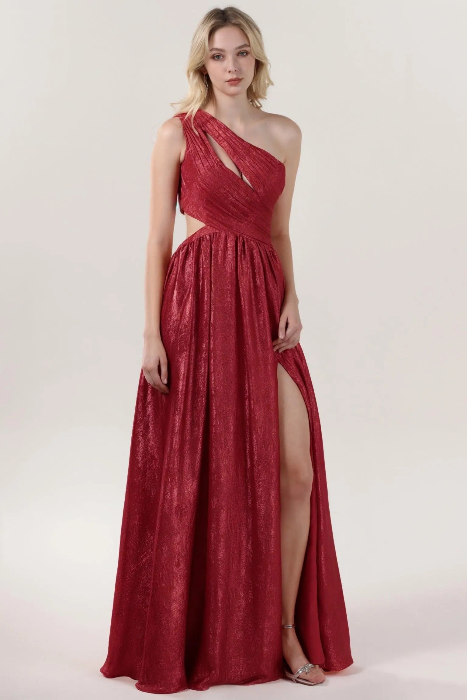 A-Line Maxi Metallic Formal Dress CS0642 - COCOMELODY