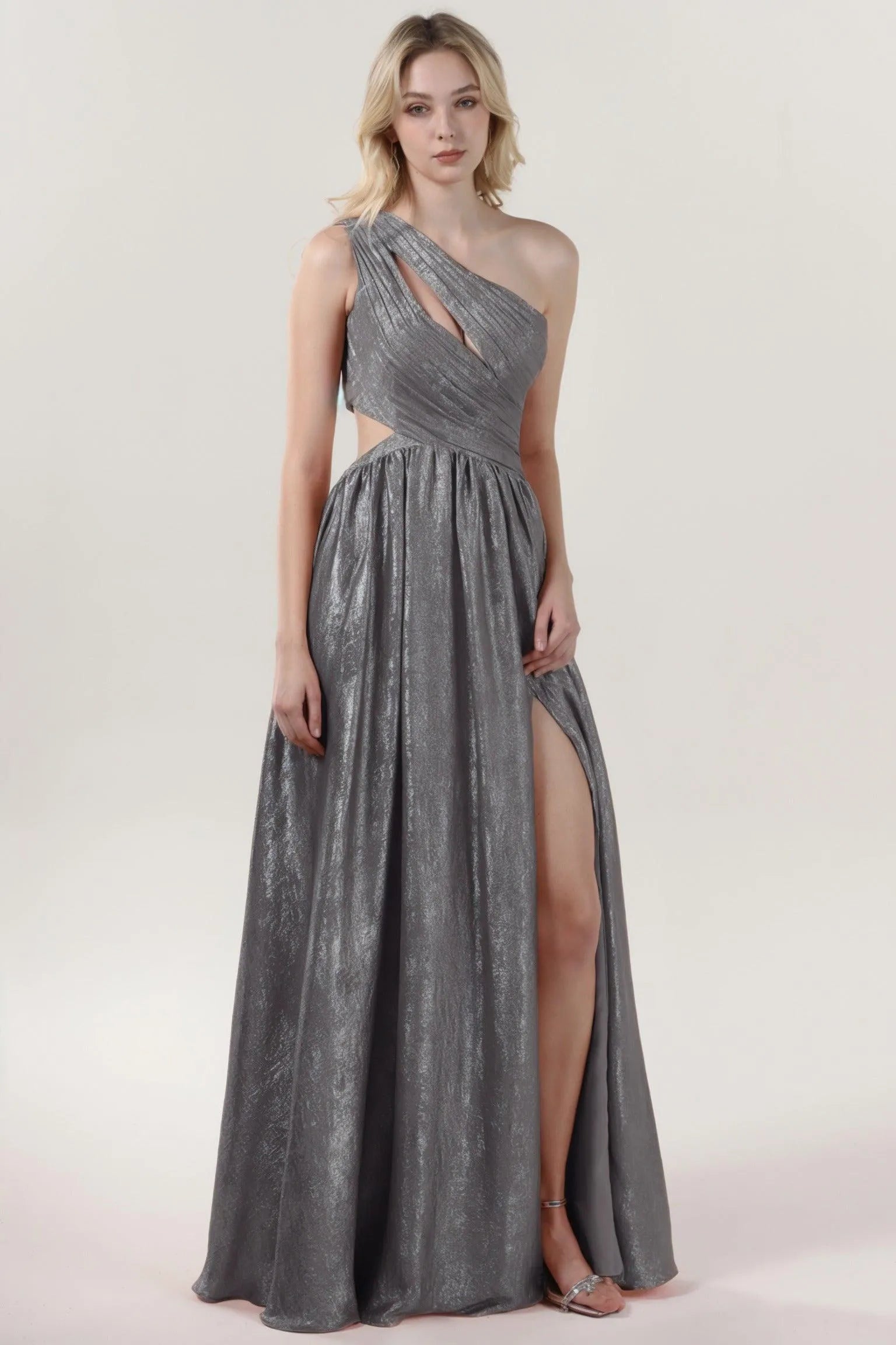 A-Line Maxi Metallic Formal Dress CS0642 - COCOMELODY