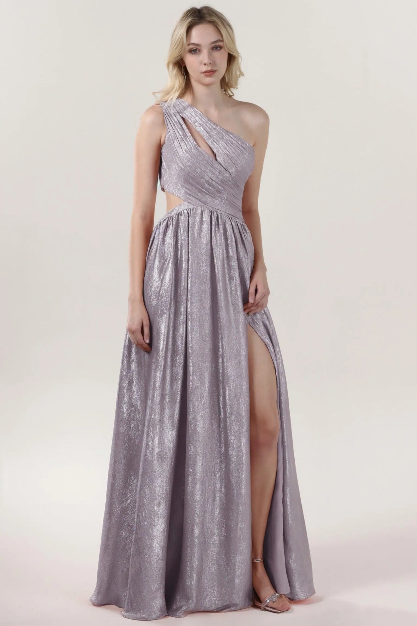 A-Line Maxi Metallic Formal Dress CS0642 - COCOMELODY