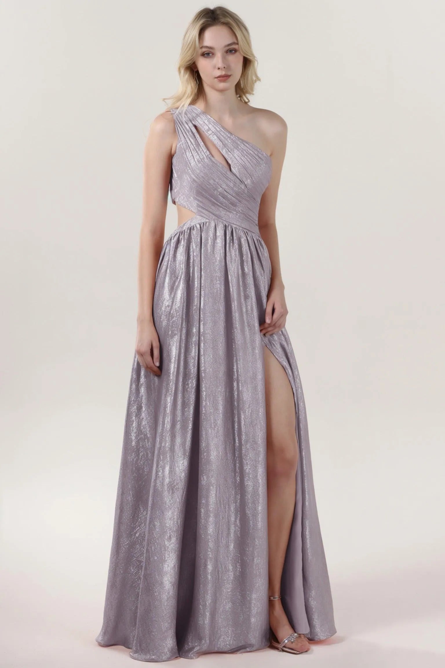 A-Line Maxi Metallic Formal Dress CS0642 - COCOMELODY