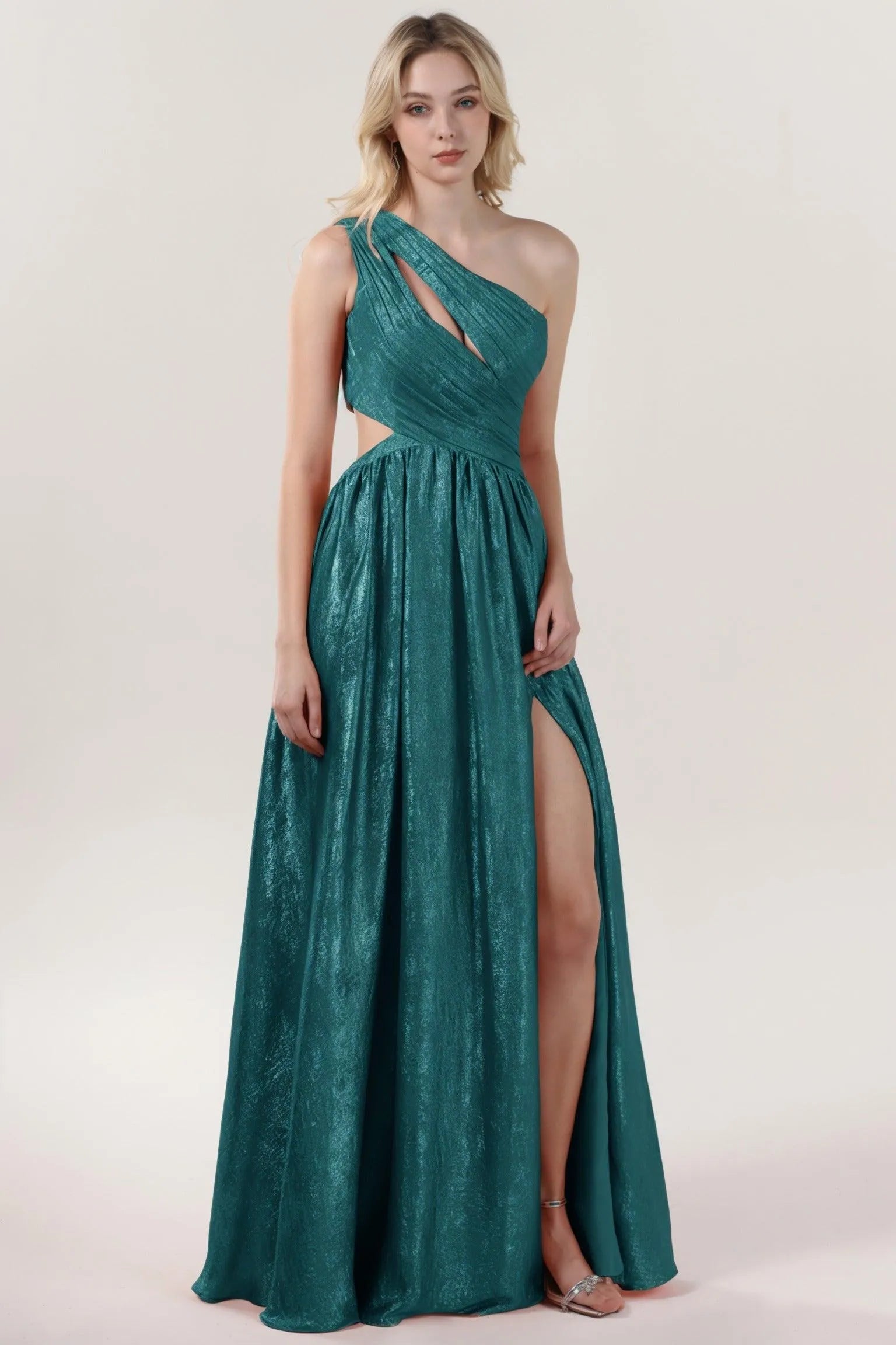 A-Line Maxi Metallic Formal Dress CS0642 - COCOMELODY