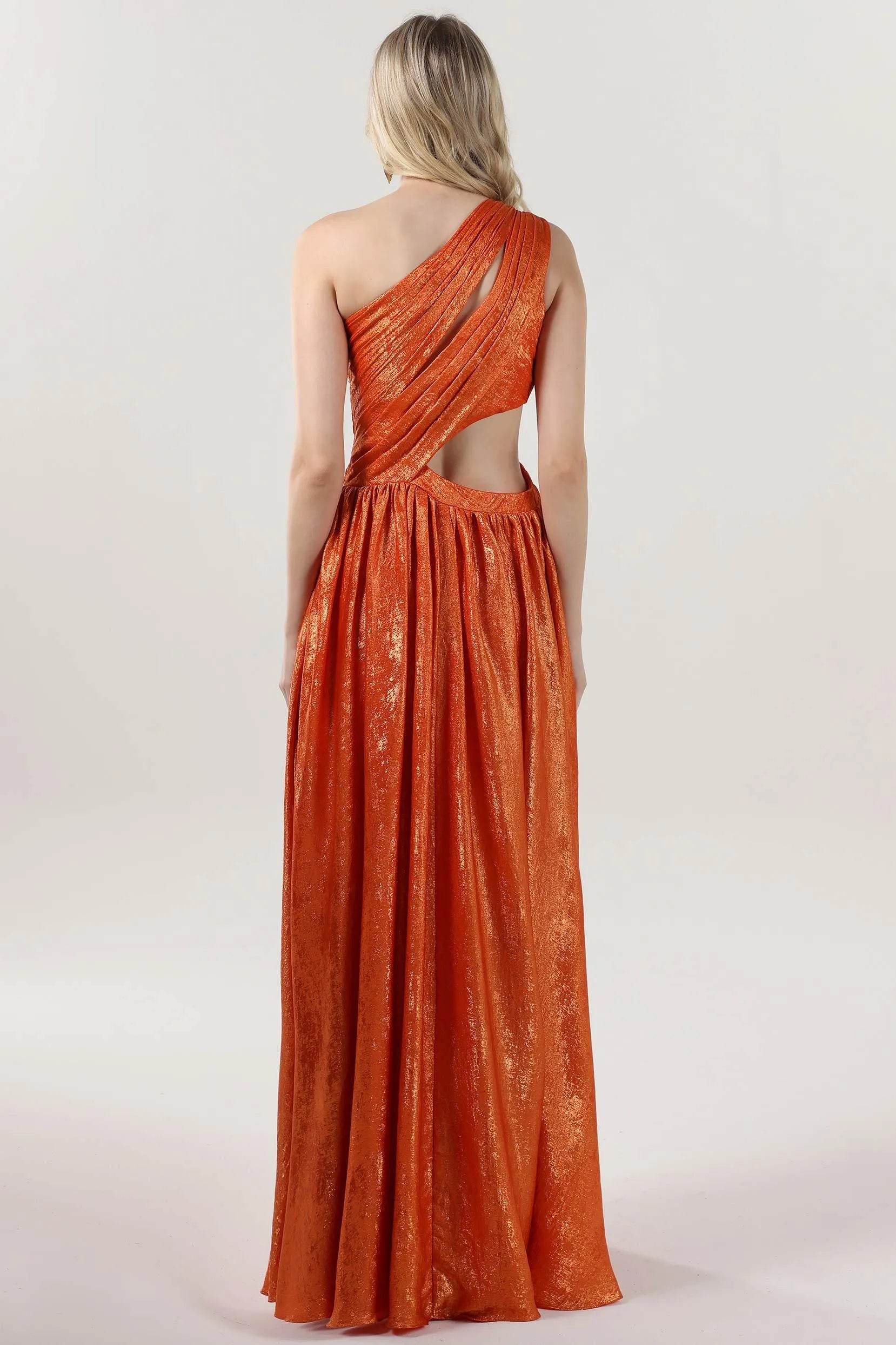Cocmelody Orange Prom Dress Metallic Formal Dress CS0642, Grey Cocmelody Orange Prom Dress Metallic Formal Dress CS0642, Grey