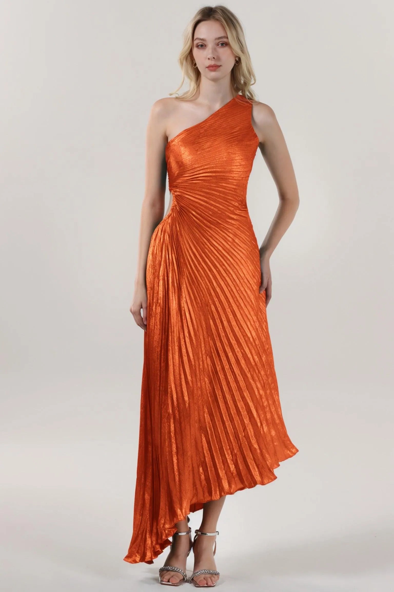 Sheath-Column Midi Metallic Formal Dress CS0644 - COCOMELODY