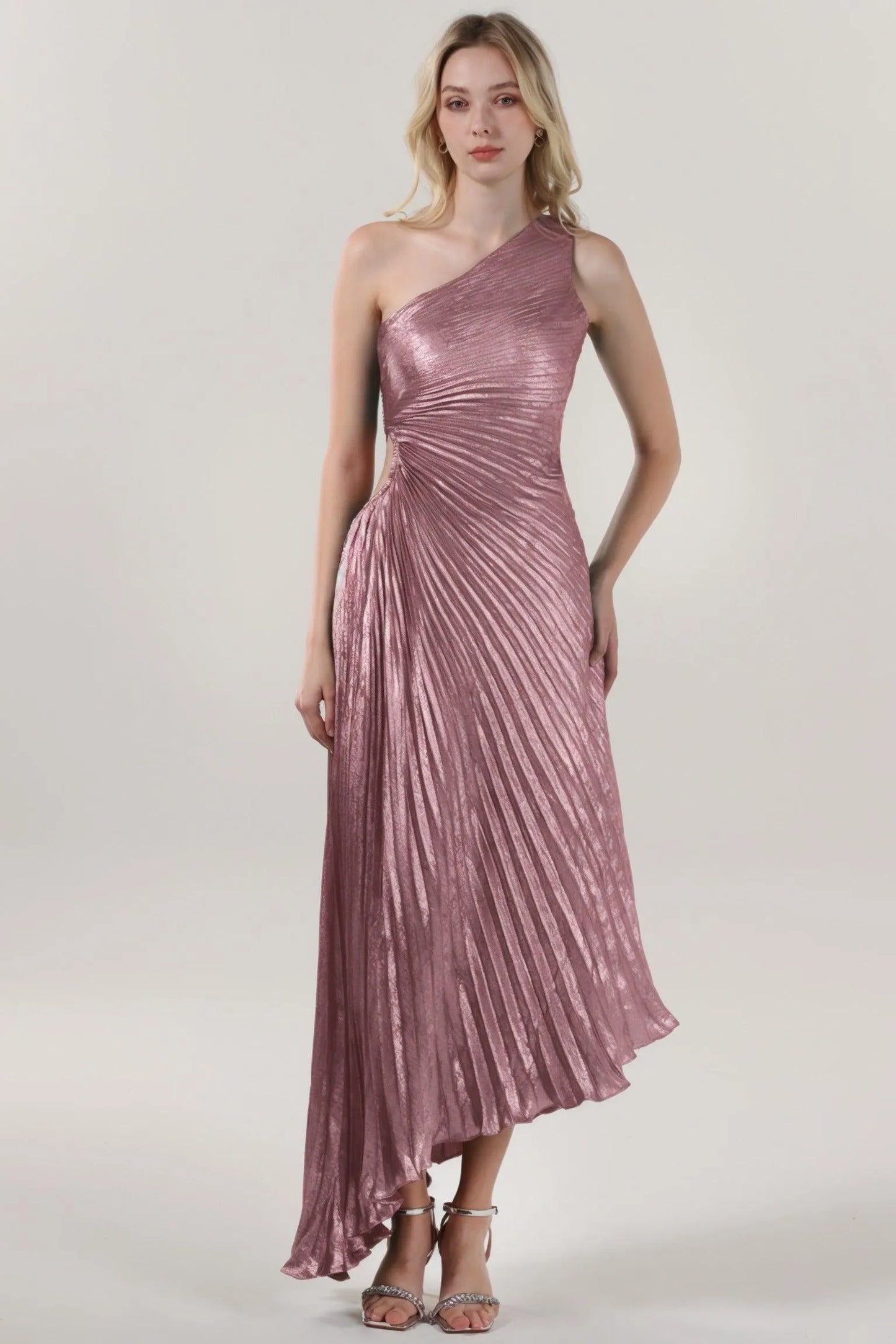 Sheath-Column Midi Metallic Formal Dress CS0644 - COCOMELODY