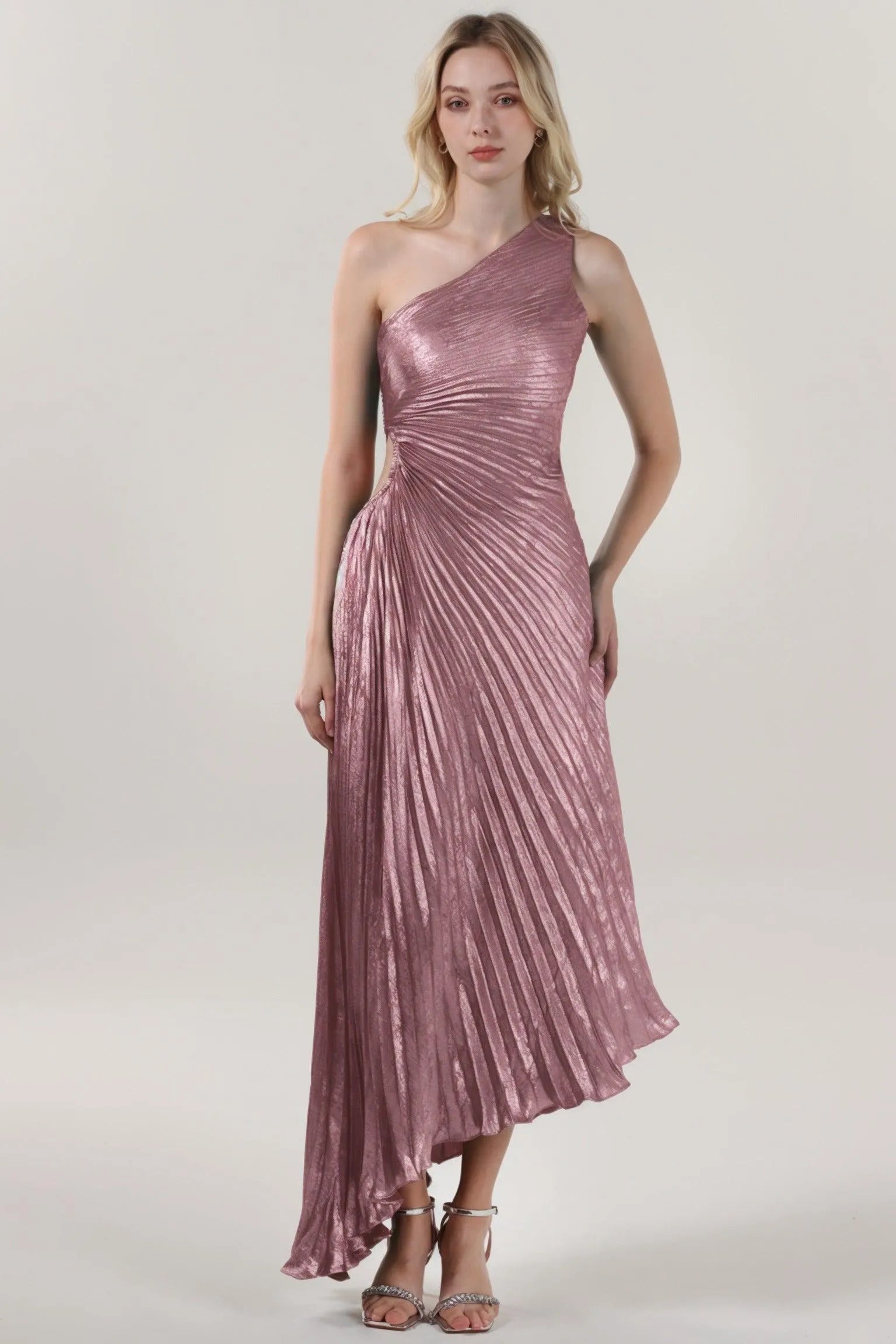 Sheath-Column Midi Metallic Formal Dress CS0644 - COCOMELODY