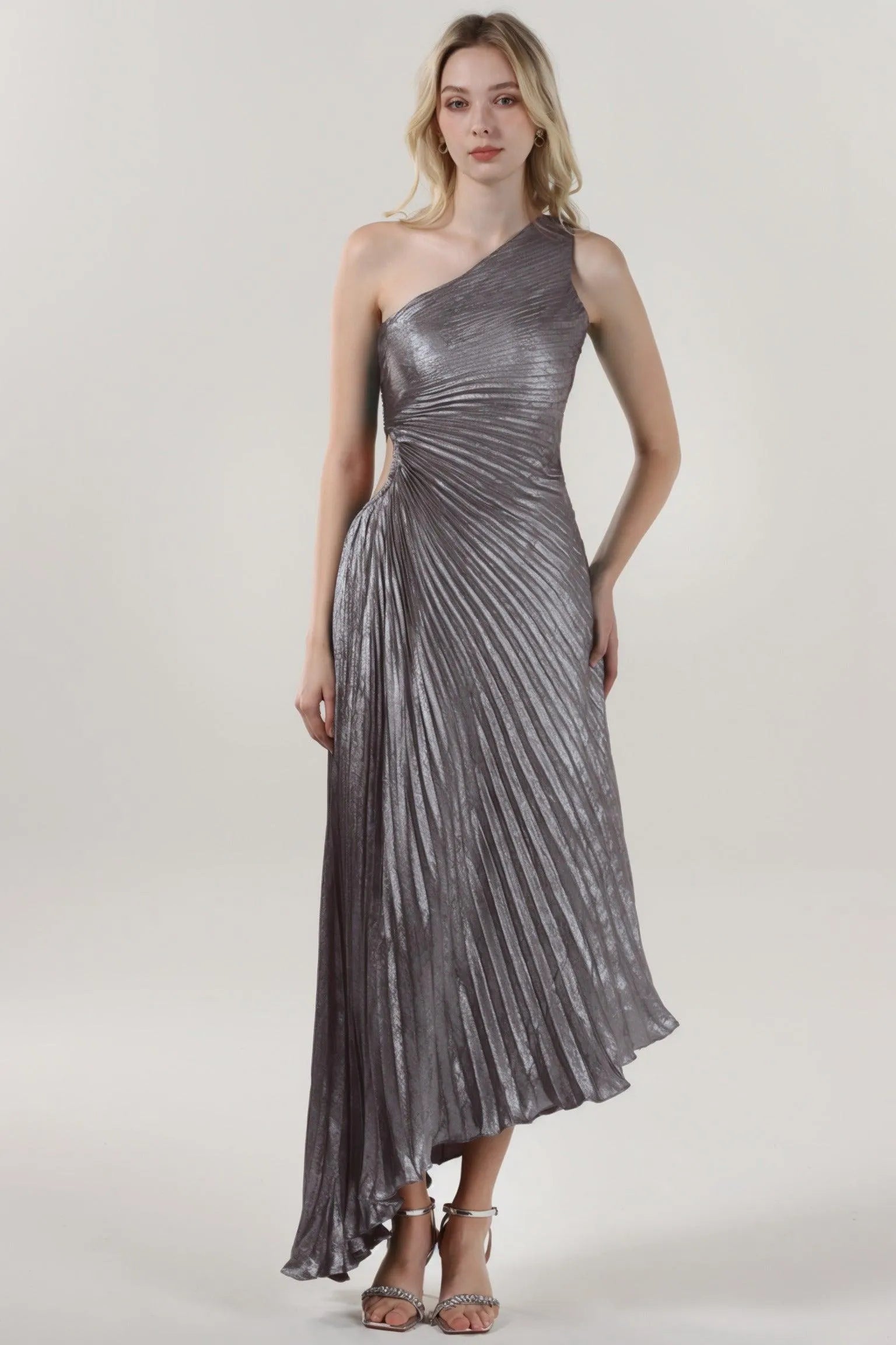 Sheath-Column Midi Metallic Formal Dress CS0644 - COCOMELODY
