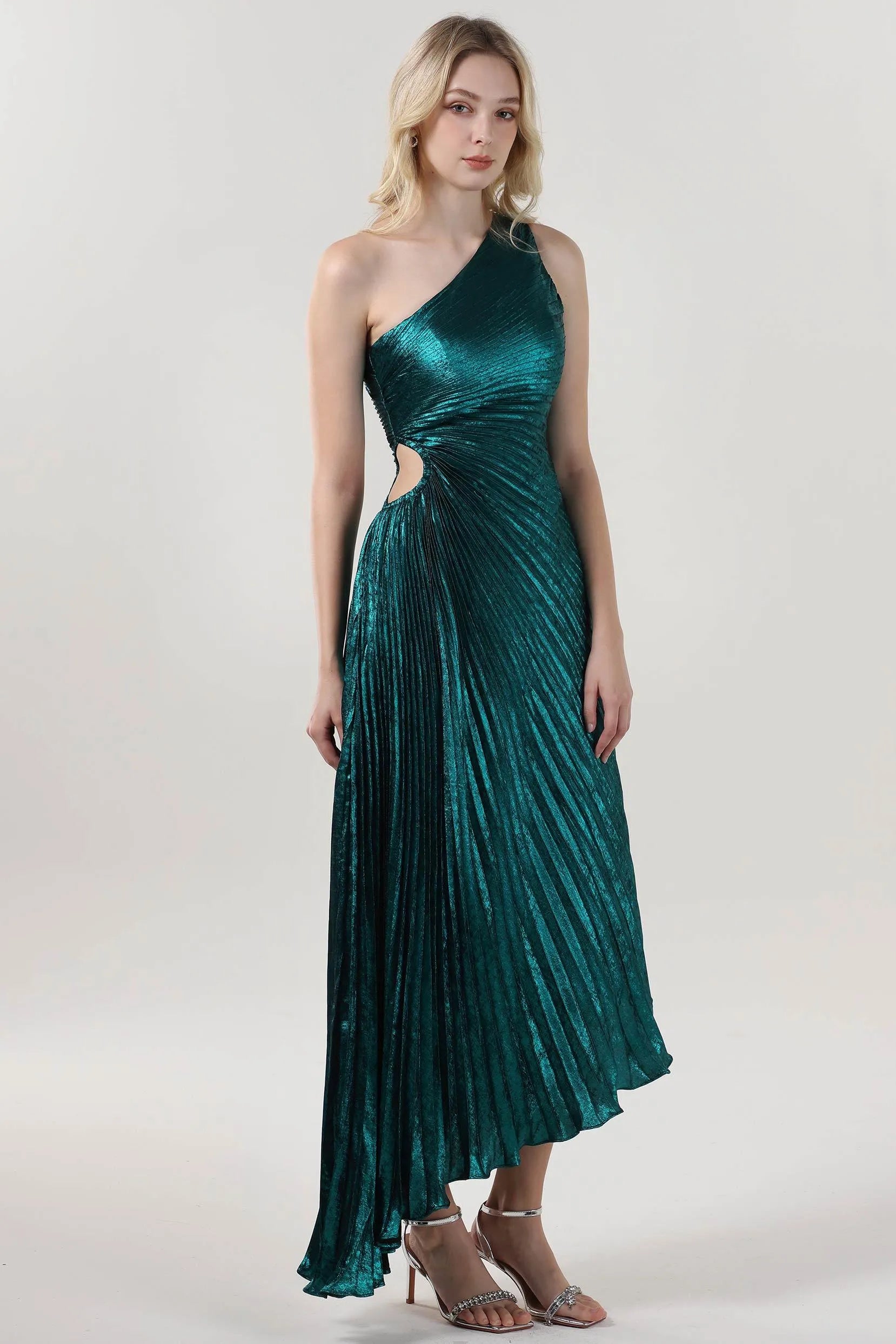 Sheath-Column Midi Metallic Formal Dress CS0644 - COCOMELODY