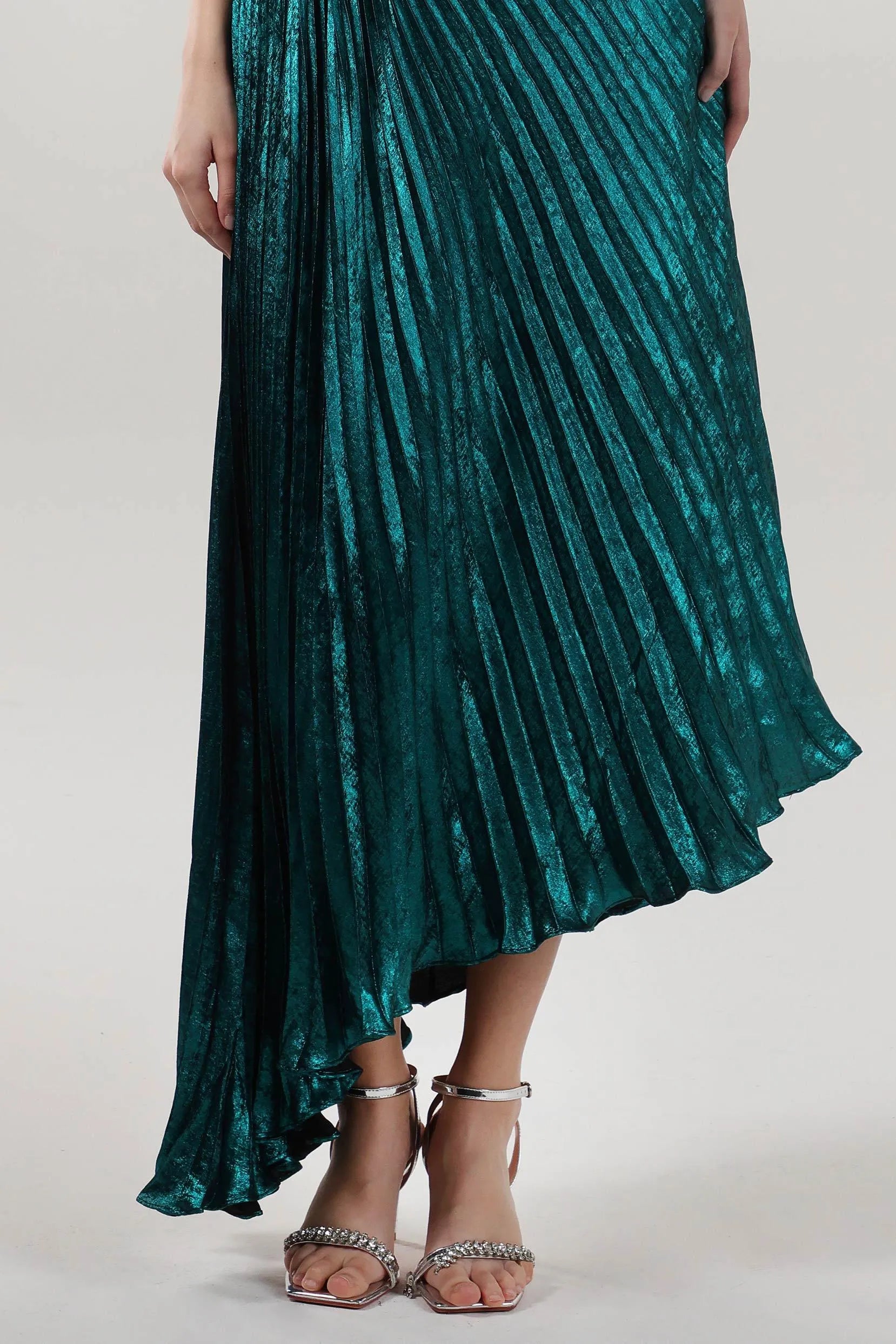 Sheath-Column Midi Metallic Formal Dress CS0644 - COCOMELODY