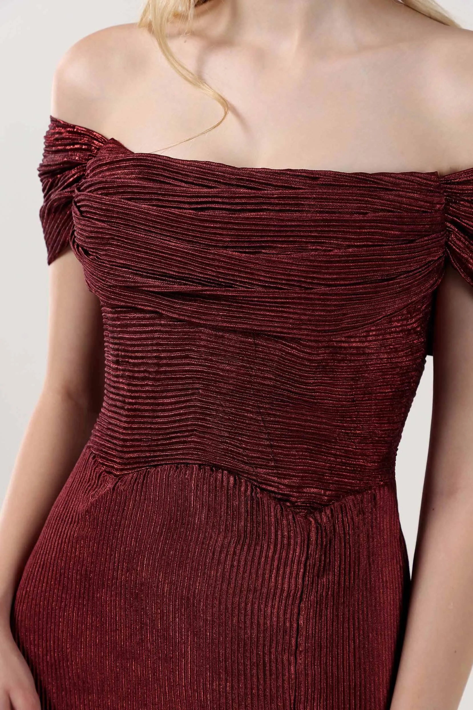 Sheath-Column Maxi Metallic Formal Dress CS0645 - COCOMELODY