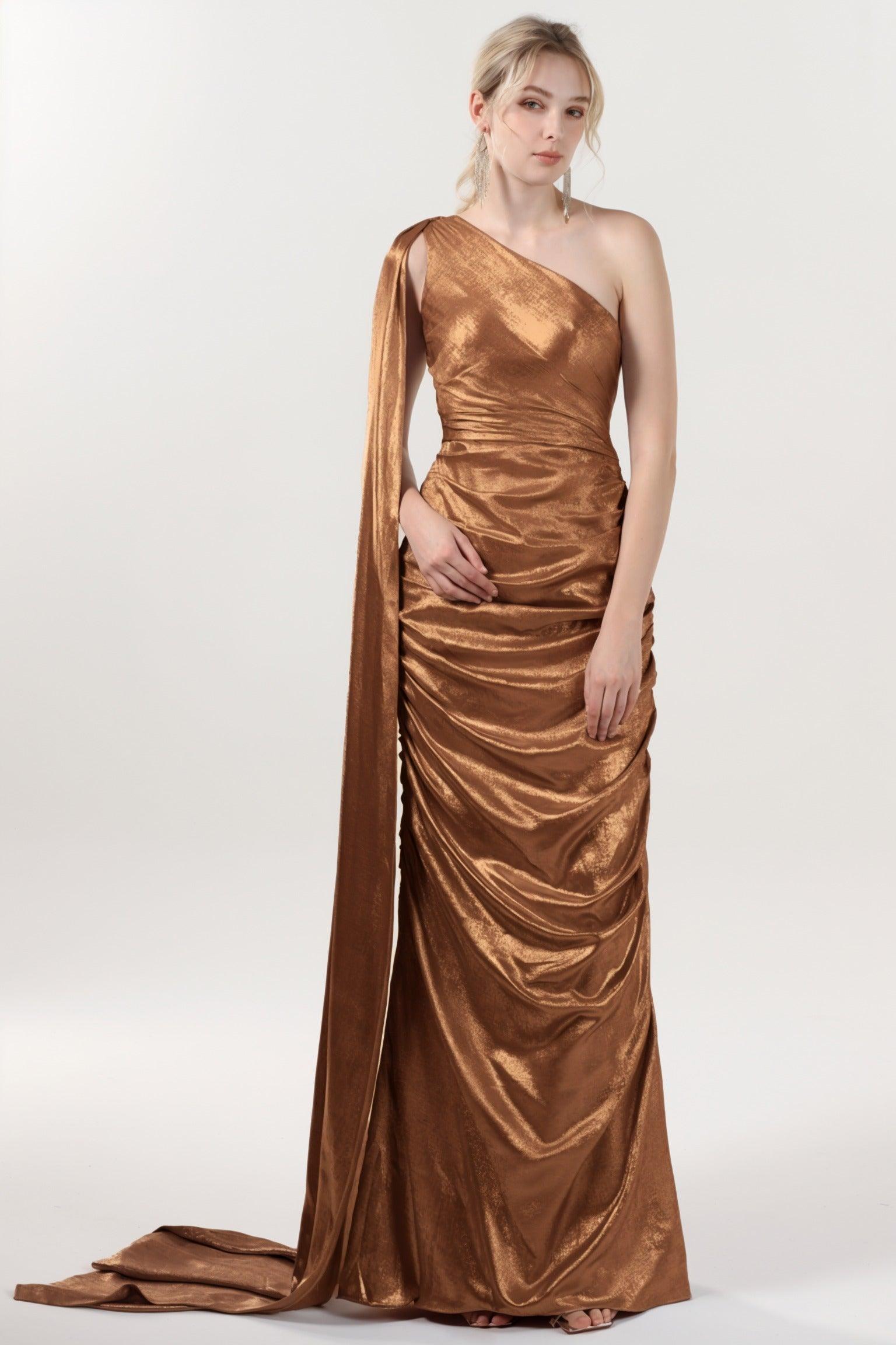 Trumpet-Mermaid Maxi Metallic Formal Dress CS0647 - COCOMELODY