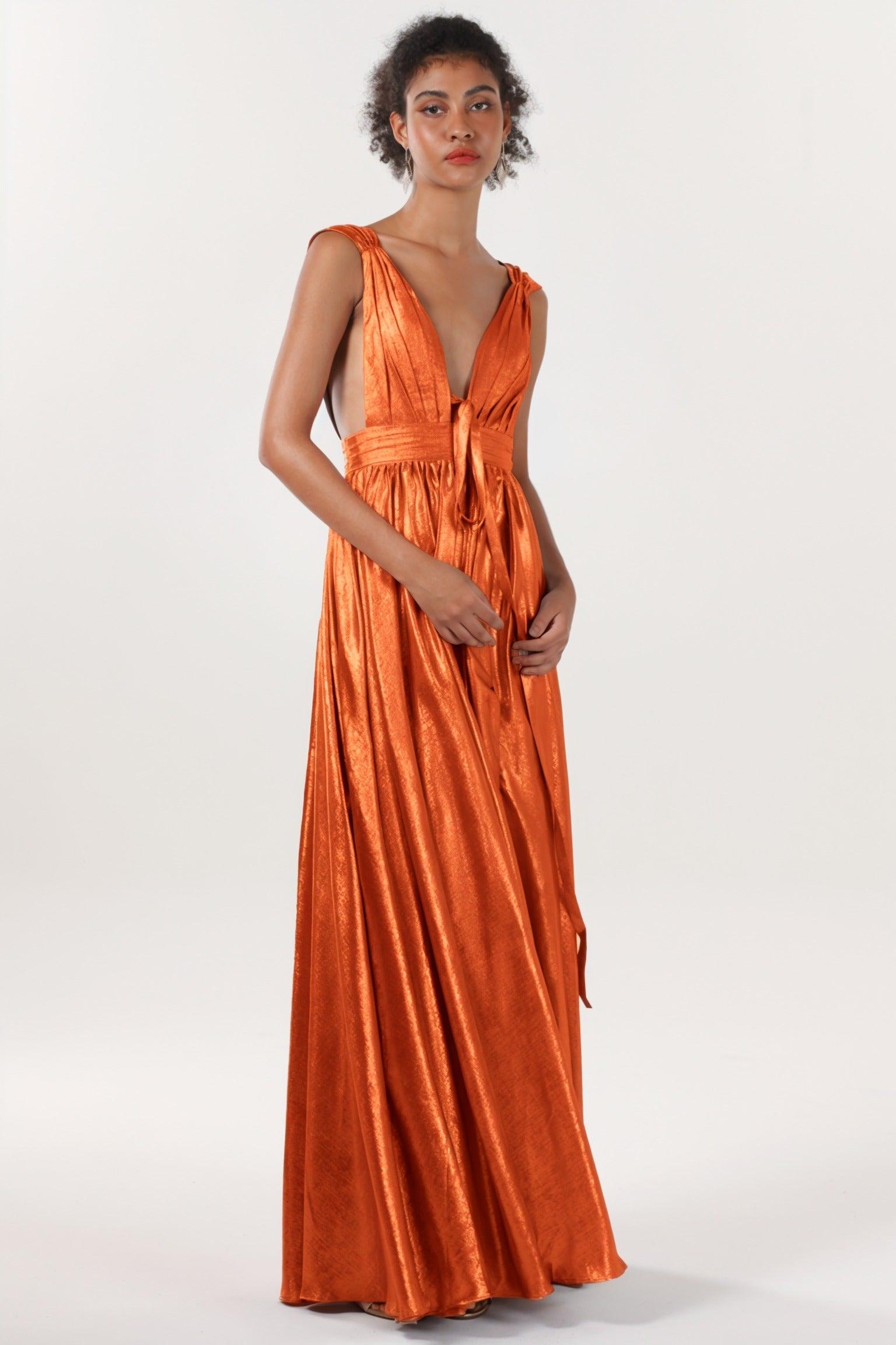 A-line Maxi Metallic Formal Dress CS0648 - COCOMELODY