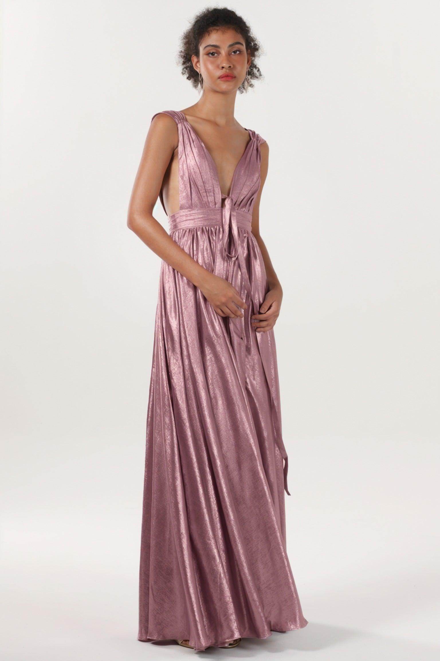 A-line Maxi Metallic Formal Dress CS0648 - COCOMELODY