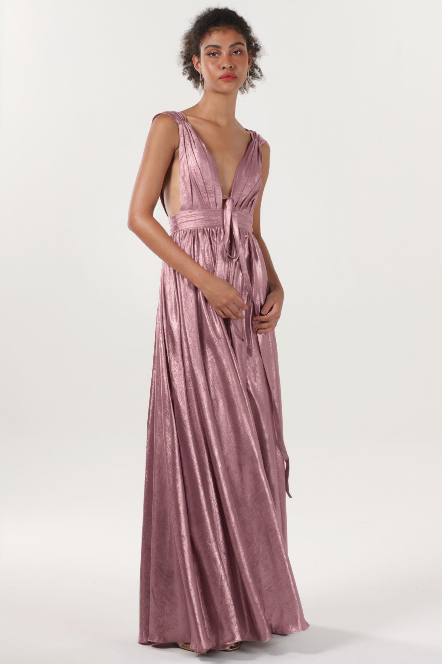 A-line Maxi Metallic Formal Dress CS0648 - COCOMELODY
